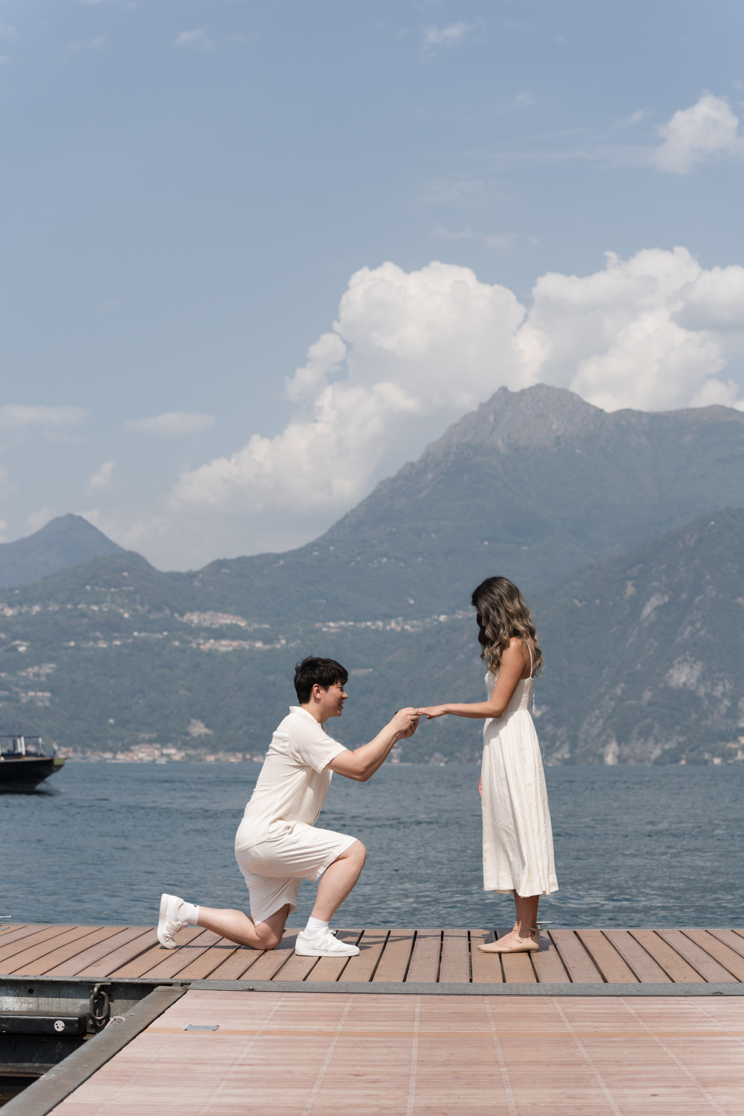 Varenna Lakeside Proposal. Lake Como Proposal Photographer | Surprise Proposals & Engagements