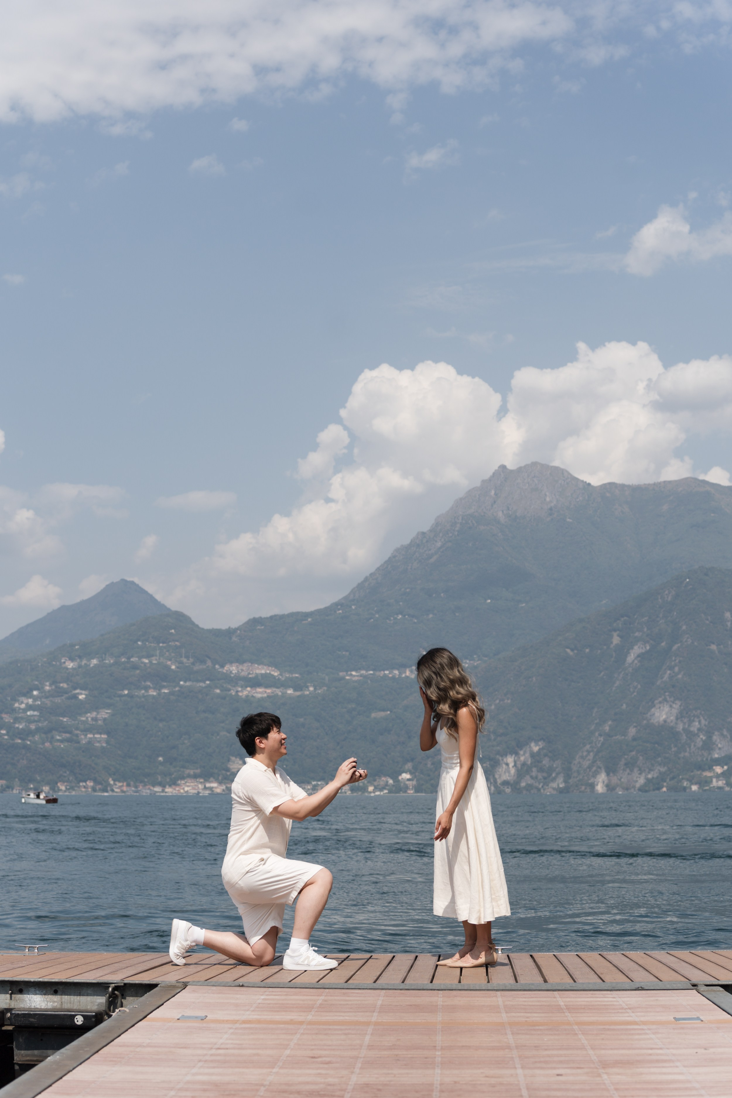 Varenna Lakeside Proposal. Lake Como Proposal Photographer | Surprise Proposals & Engagements