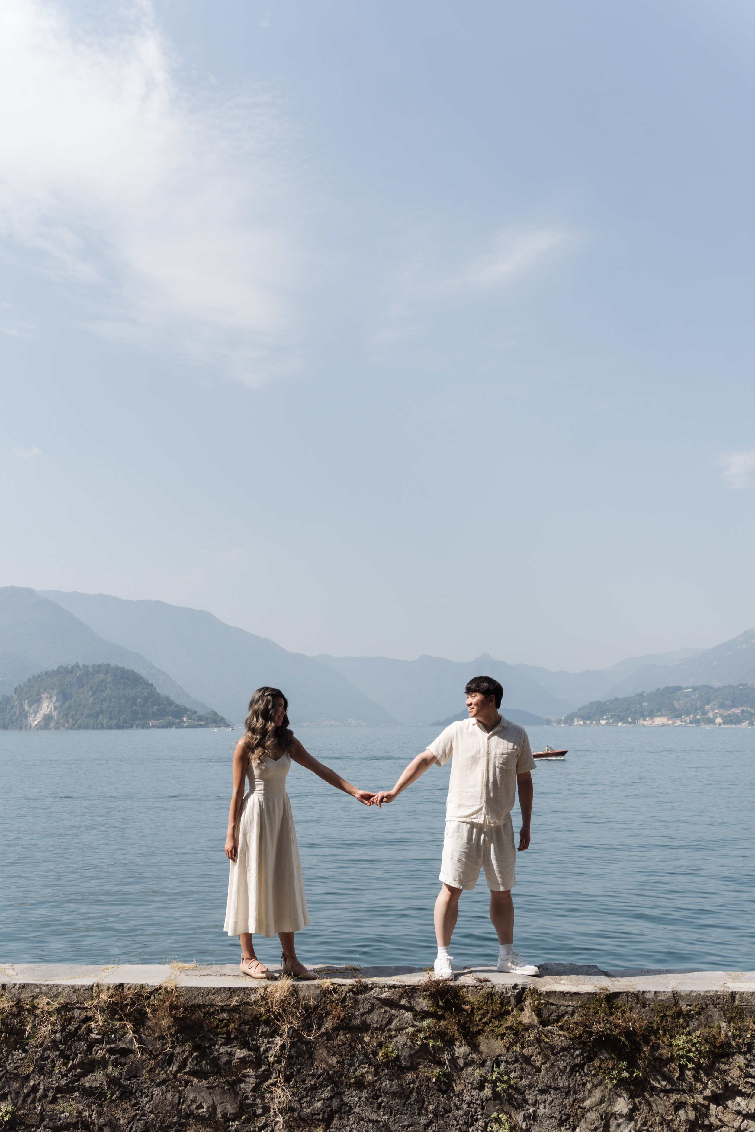 Varenna Lakeside Proposal. Lake Como Proposal Photographer | Surprise Proposals & Engagements