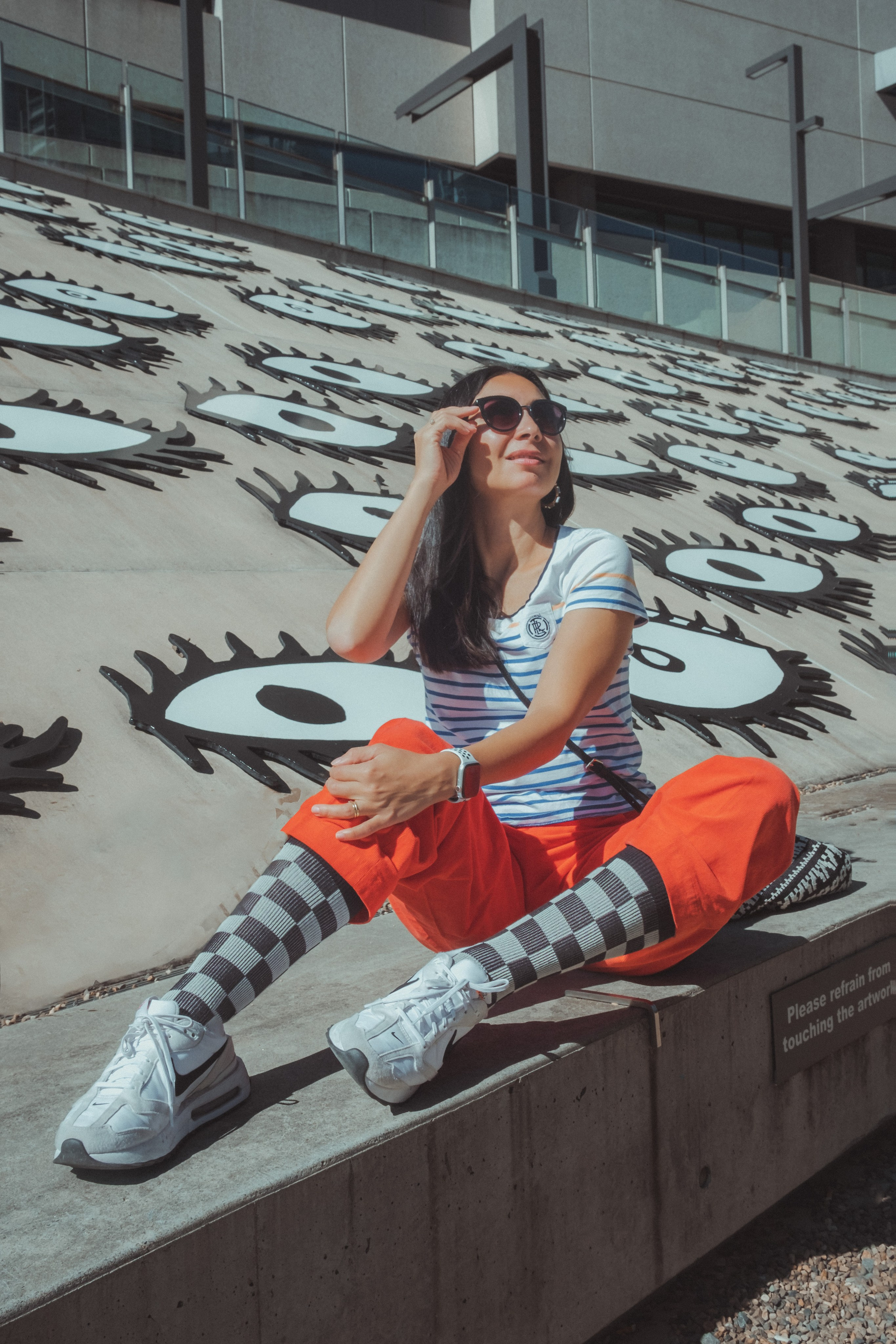 Modern lifestyle photography with stylish urban background.