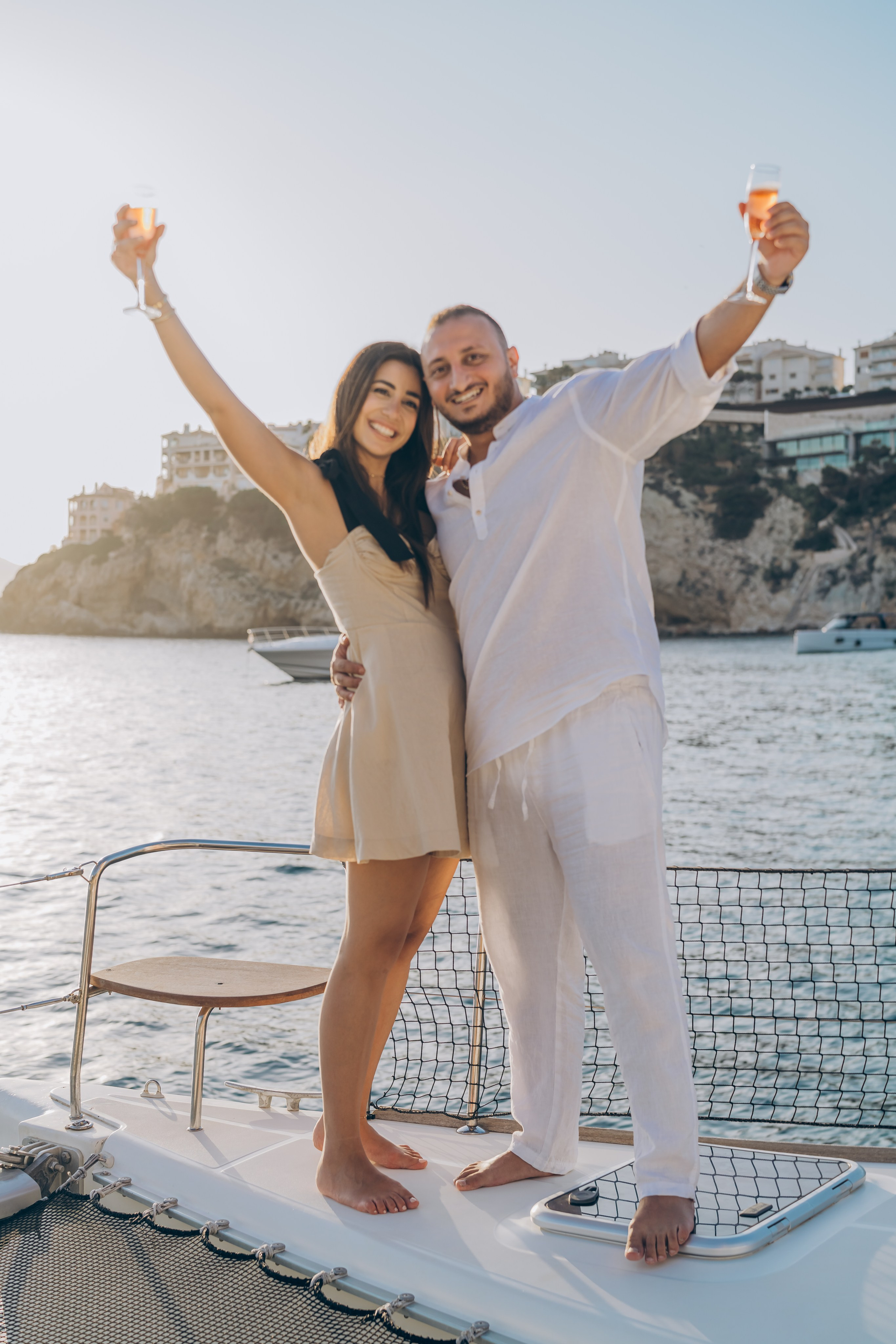 Engagement on a yacht at sunset. Фотограф у Пальма де Майорка