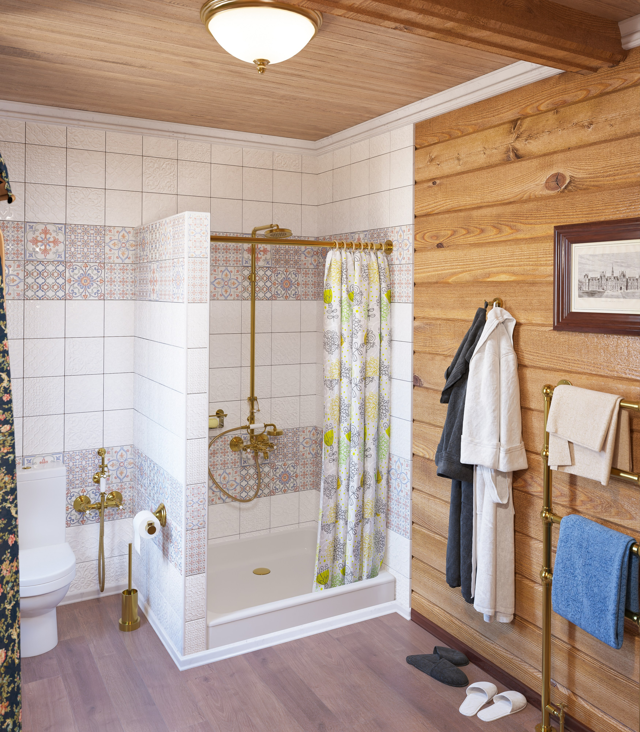 1 этаж. Санузел. Дизайн и визуализация