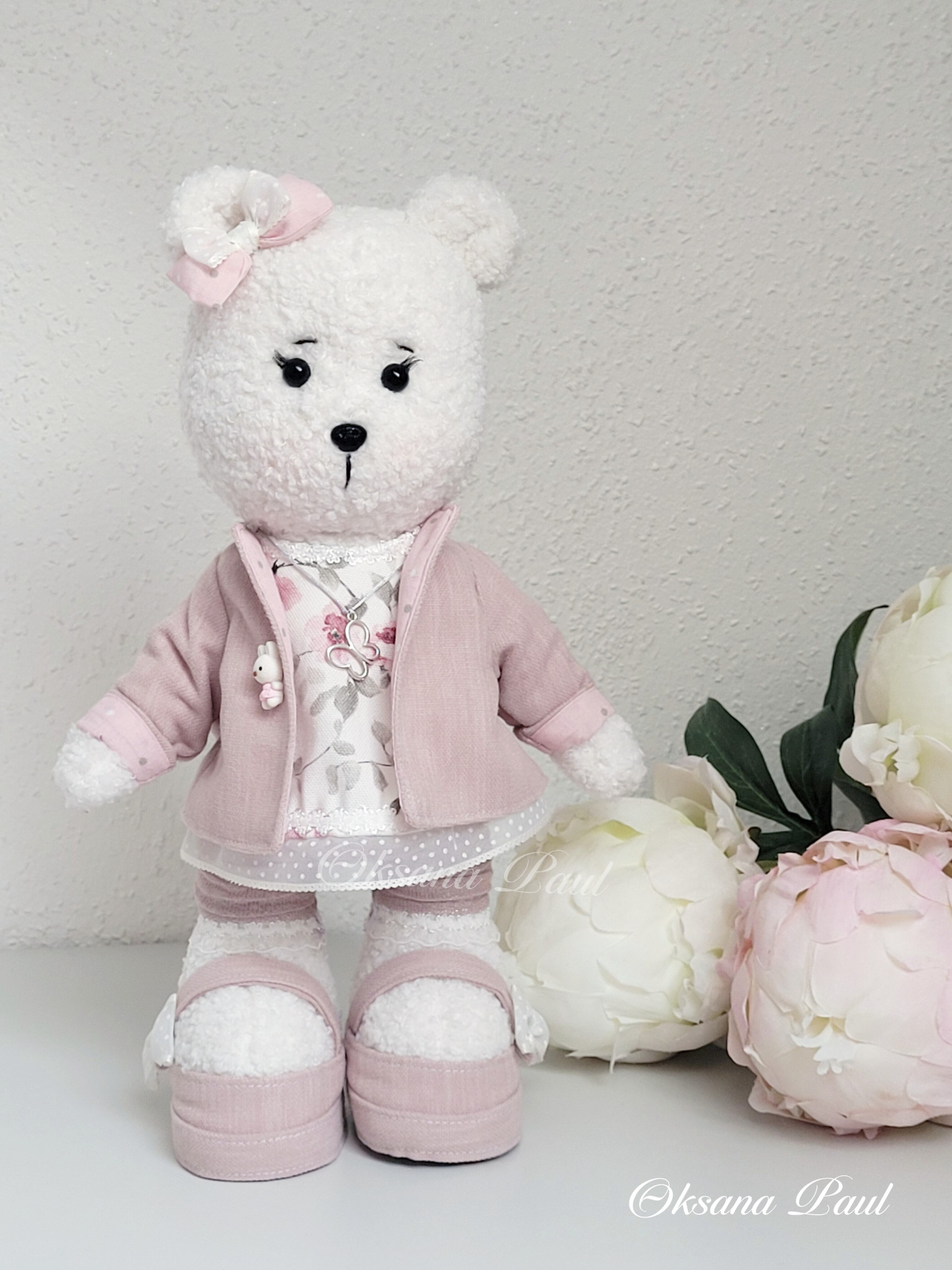 медвежонок ручной работы, текстильная игрушка, коллекционная кукла, teddy bear handmade, stoffbär handgemacht, дизайнерская игрушка, мягкий мишка, игрушка в подарок, авторская работа Oksana Paul