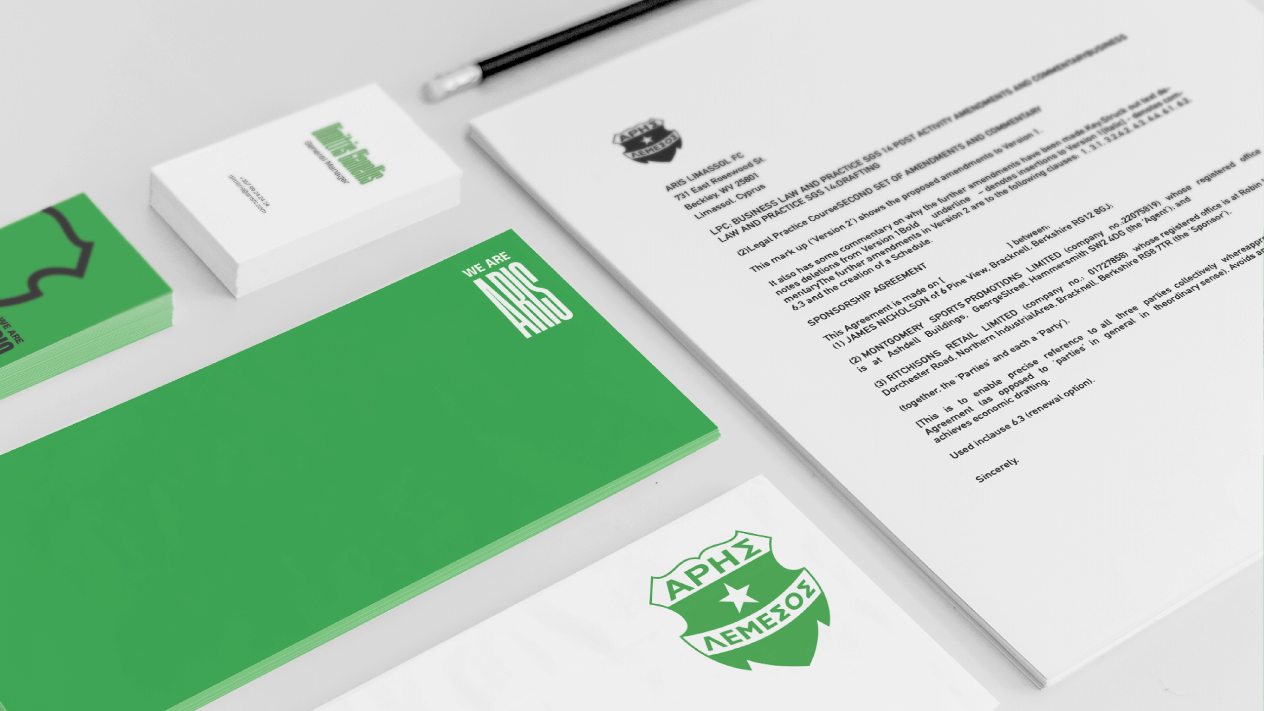 [Brand Book Designer, Identity Shaping] — Football Club — Aris. Tim Katerinko — Visual Storytelling for Brands, Culture & Events