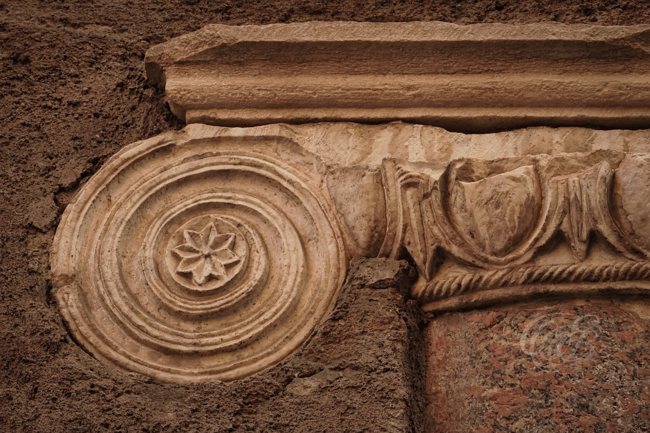 Photography of Italy — Ancient Ionic Column Embedded in Modern Wall in Rome — Eduardo Bartoli Fine Art & Travel Photography