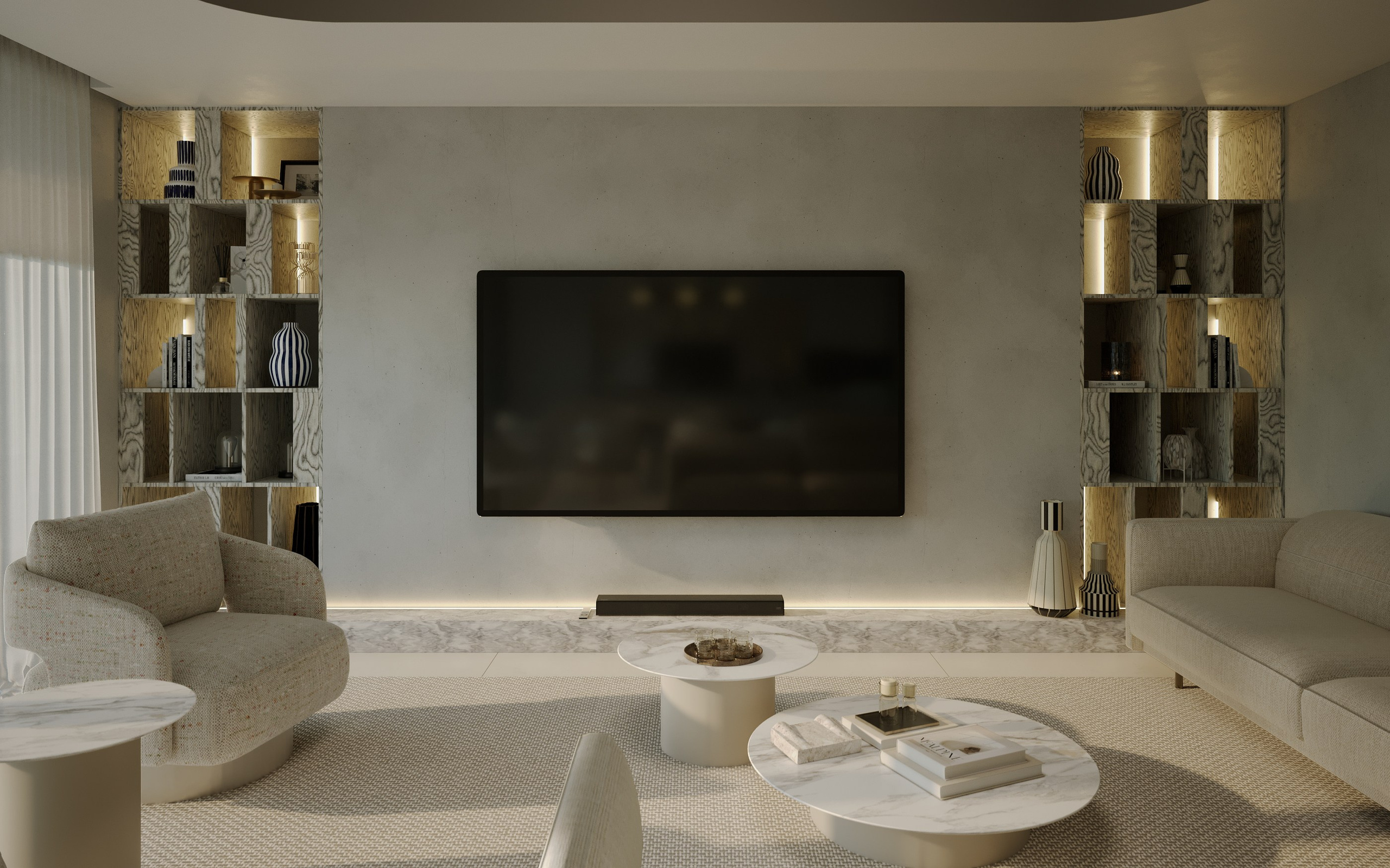 OBÝVACÍ POKOJ S JÍDELNOU A KUCHYNÍ. Filipenka architects