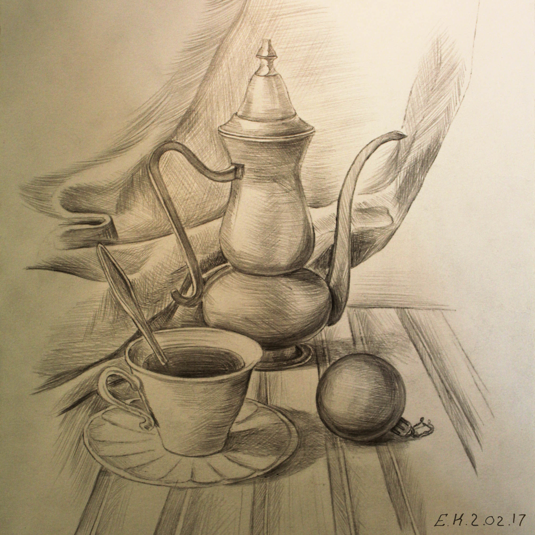 Still life sketch Kathrin Kovshova artbykovshova