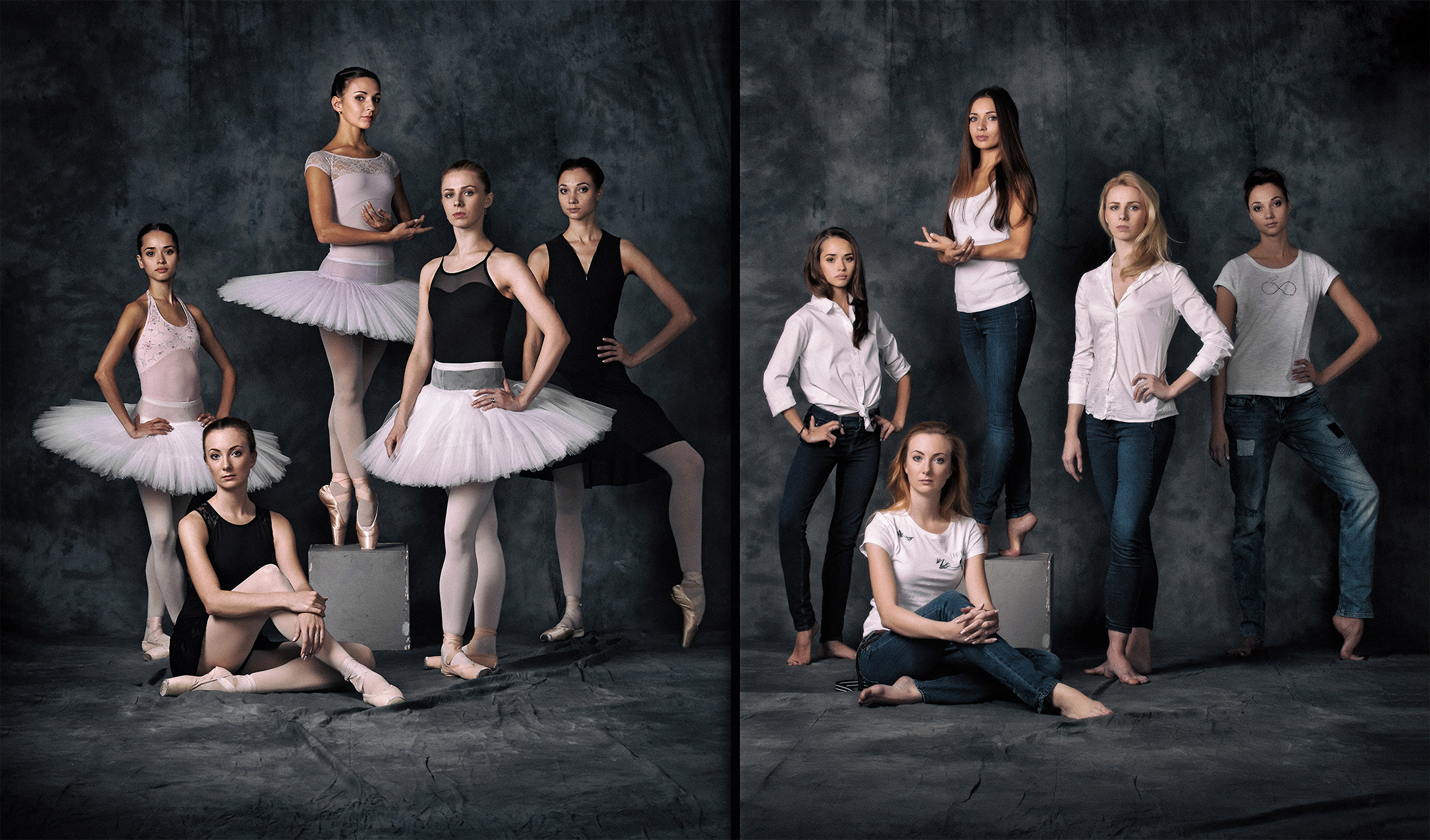 Dancers girls in studio 