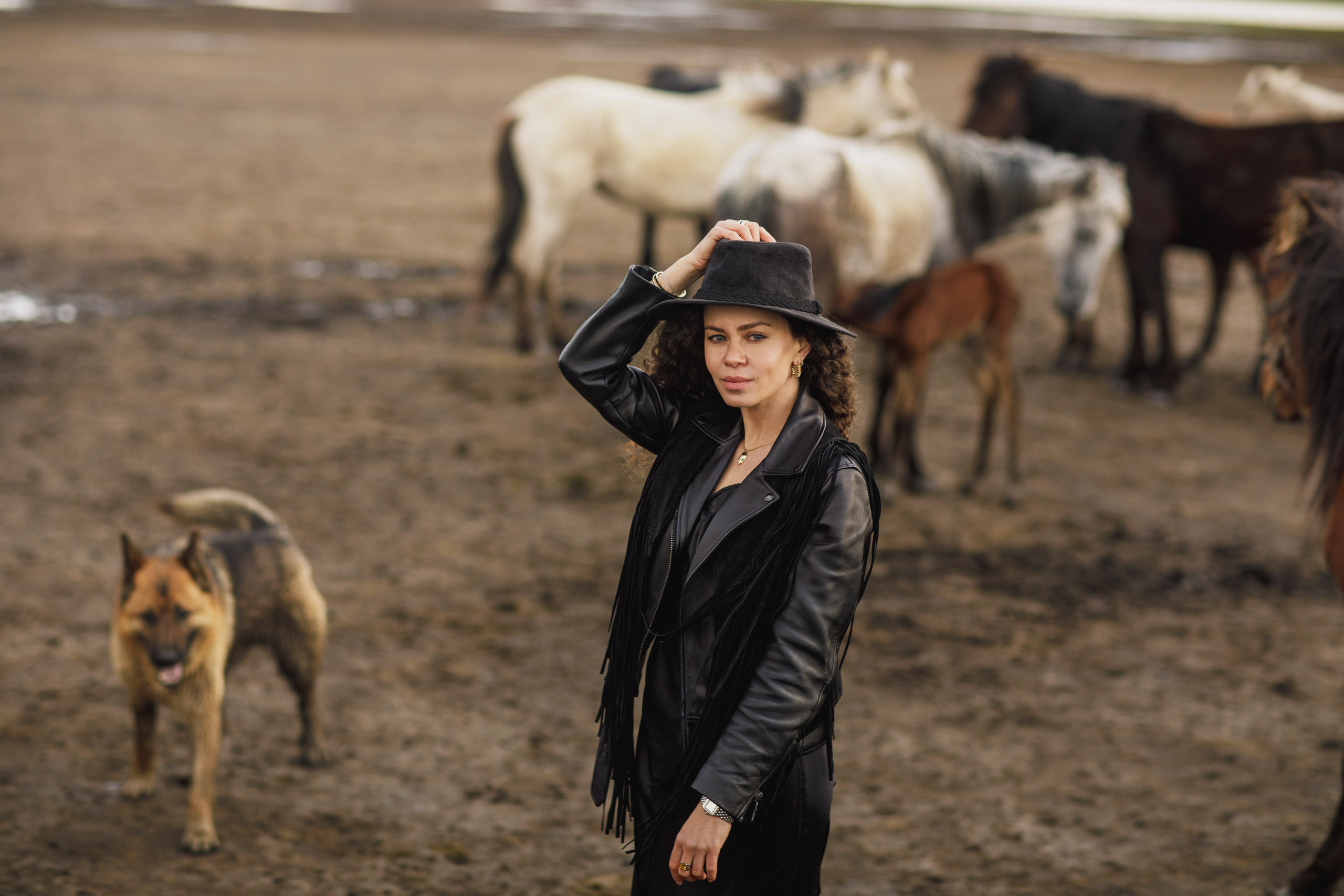 Solo Photoshoot in Kayseri with Wild Horse Herds. Julia Ganch I Fashion Wedding Photography I Cappadocia Turkey