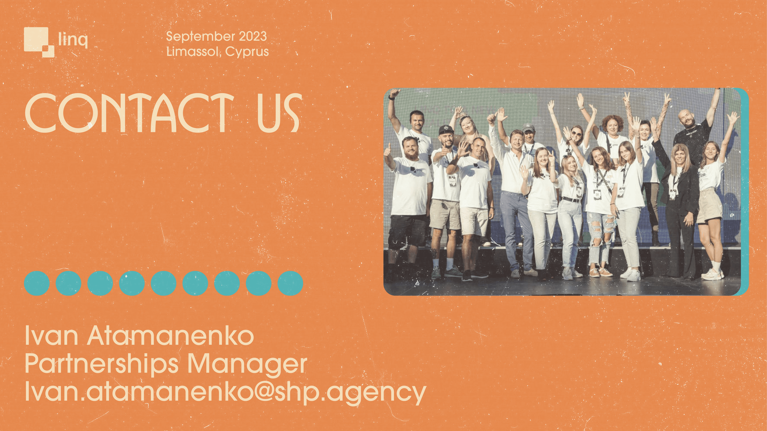 [Branding, Art Direction, Presentation Design] — IT Conference — linq. Tim Katerinko — Visual Storytelling for Brands, Culture & Events