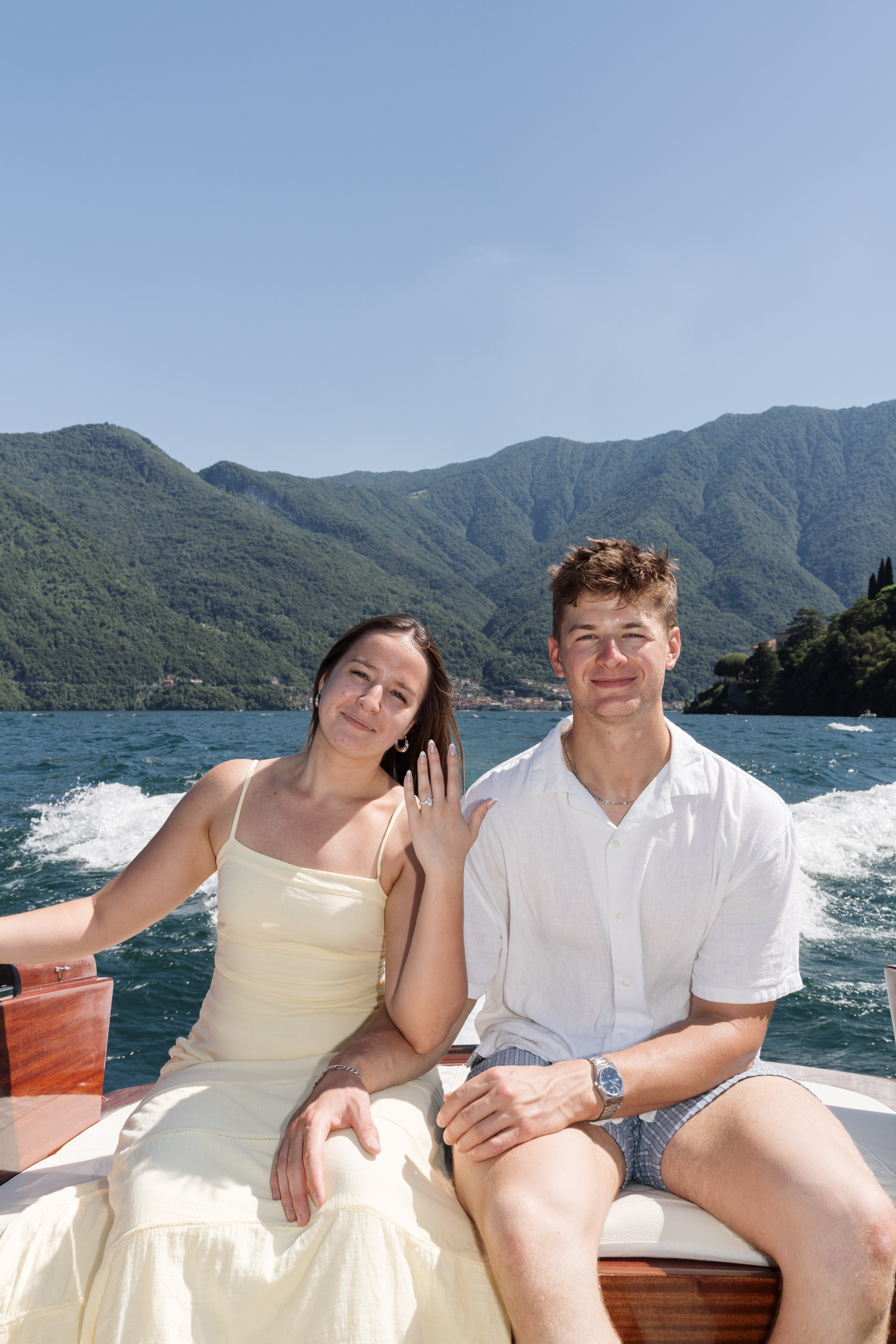 Boat Proposal in Lake Como. Lake Como Proposal Photographer | Surprise Proposals & Engagements