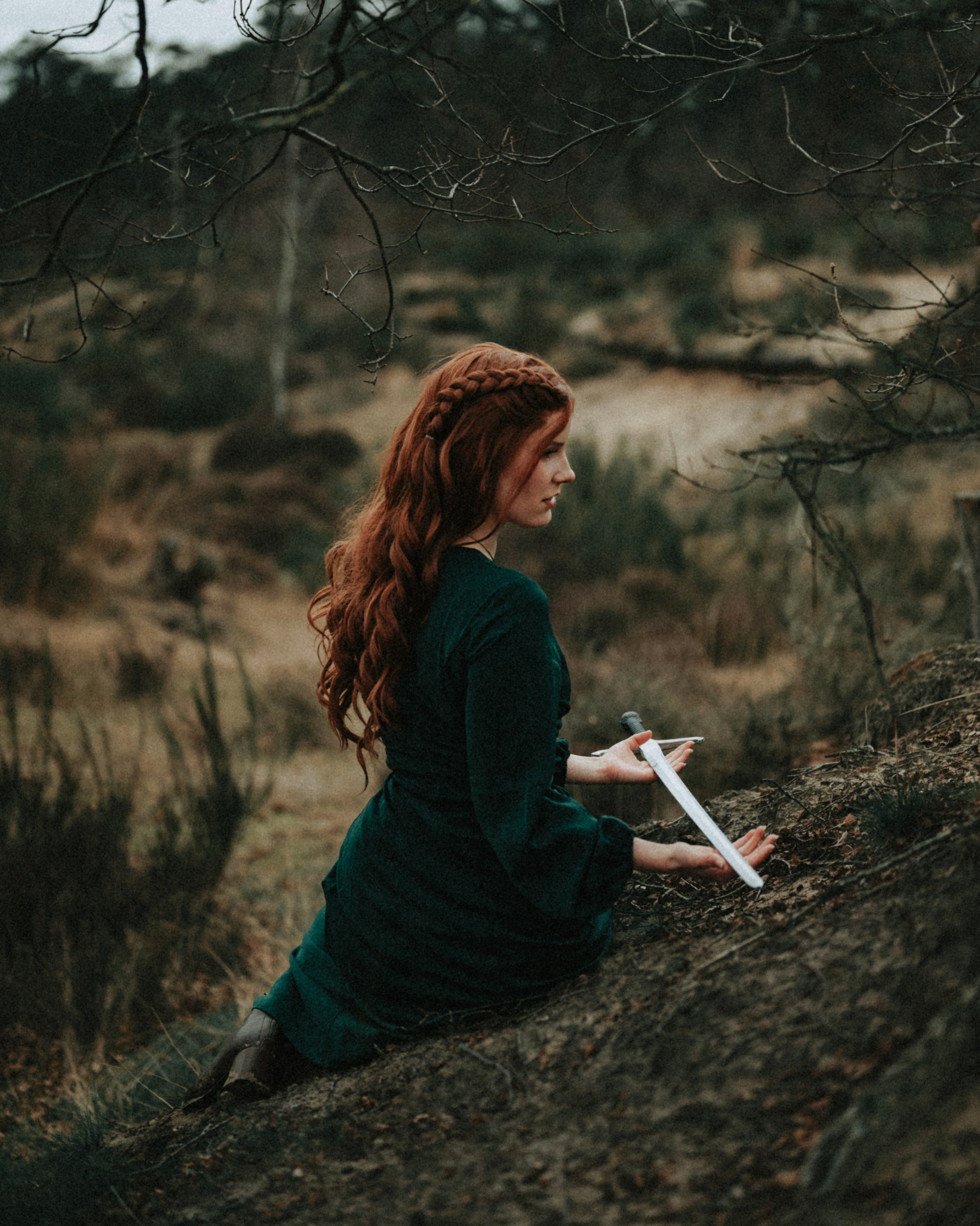 Warrior Princess Portrait Session in Heather Fields. Moth & Moss Photography