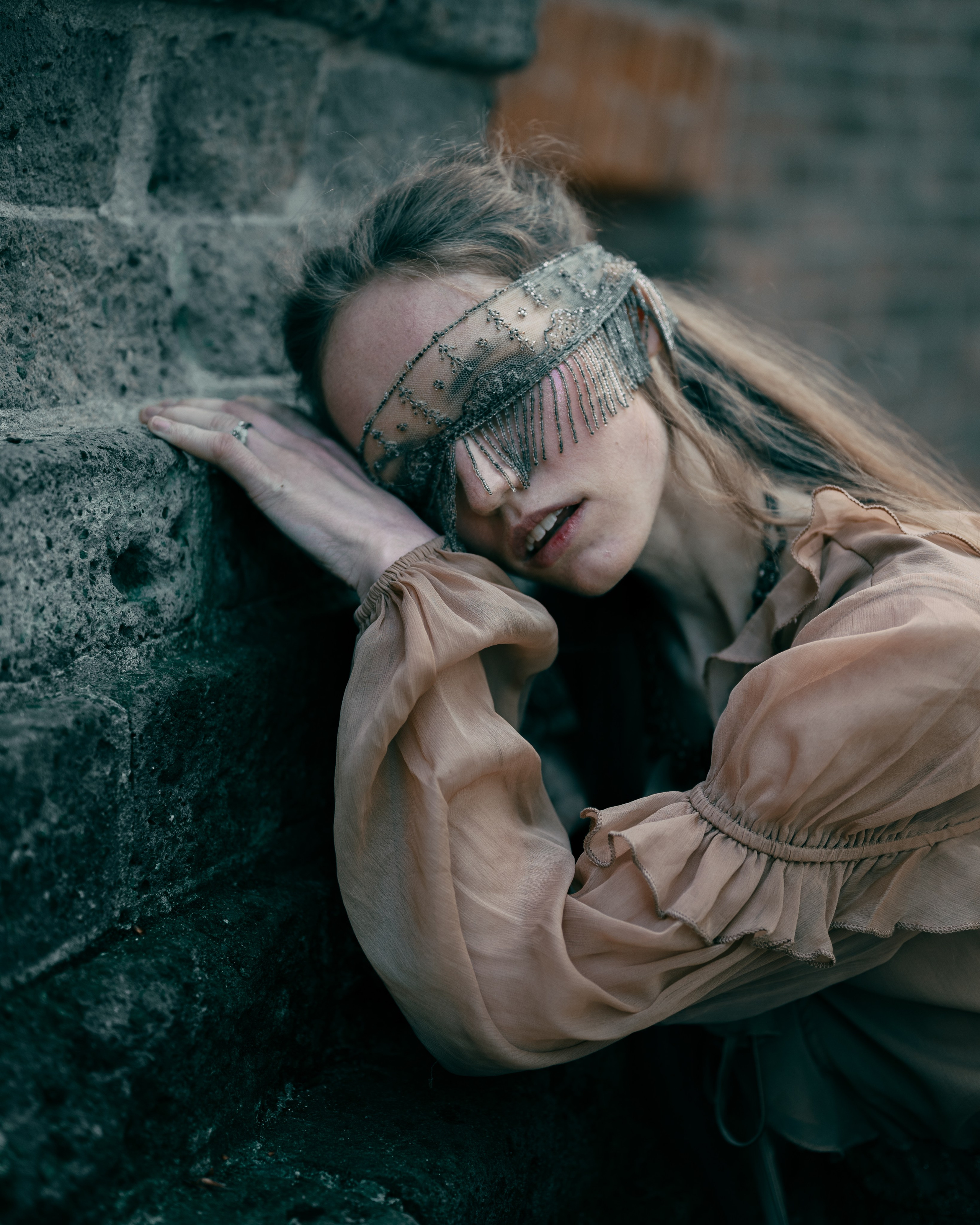 Fantasy Photoshoot in a Medieval Castle in ethereal light. Moth & Moss Photography