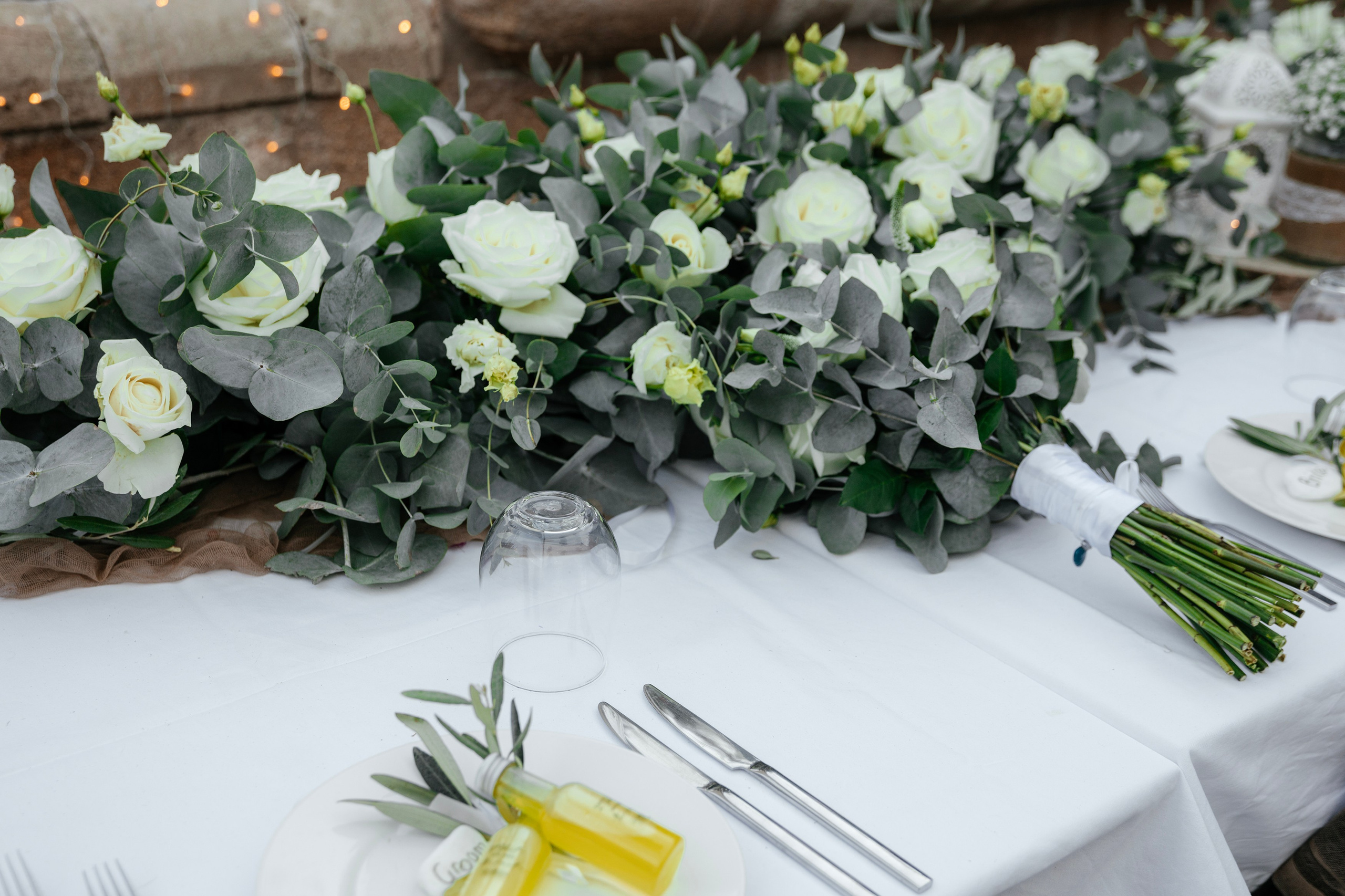 Wedding decoration in a traditional tavern in Lindos, Rhodes, Greece