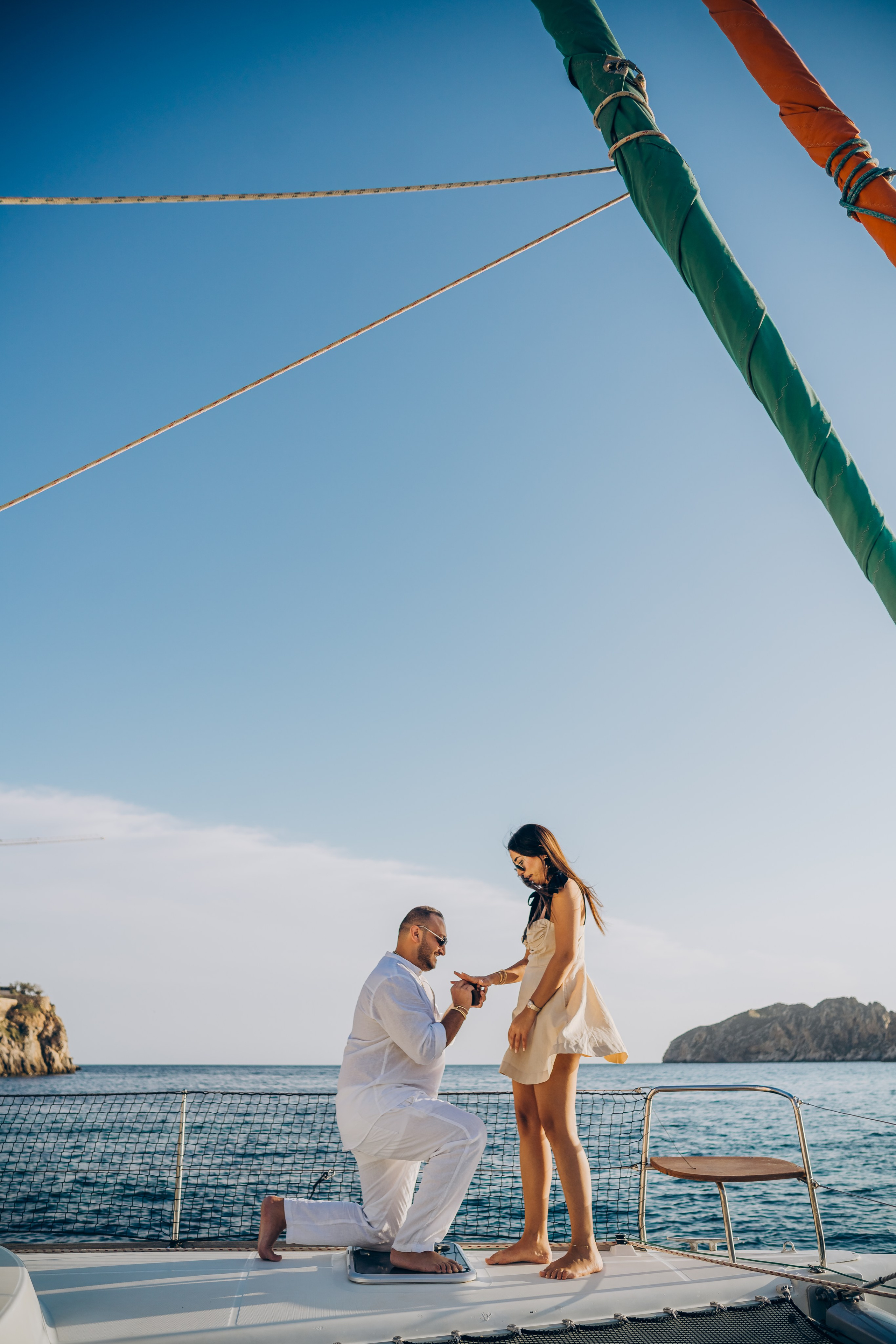 Engagement on a yacht at sunset. Фотограф у Пальма де Майорка
