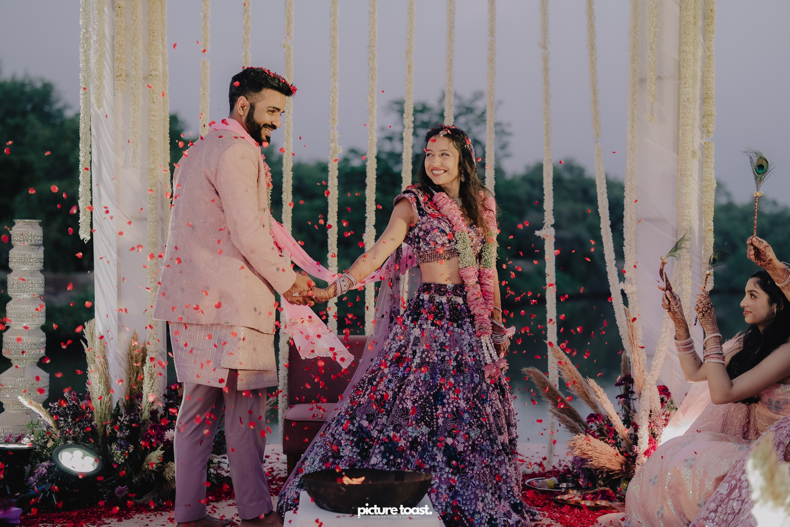 Varamala Ft. Barbie & Aneesh. Fine art Wedding Photographers in India & Canada