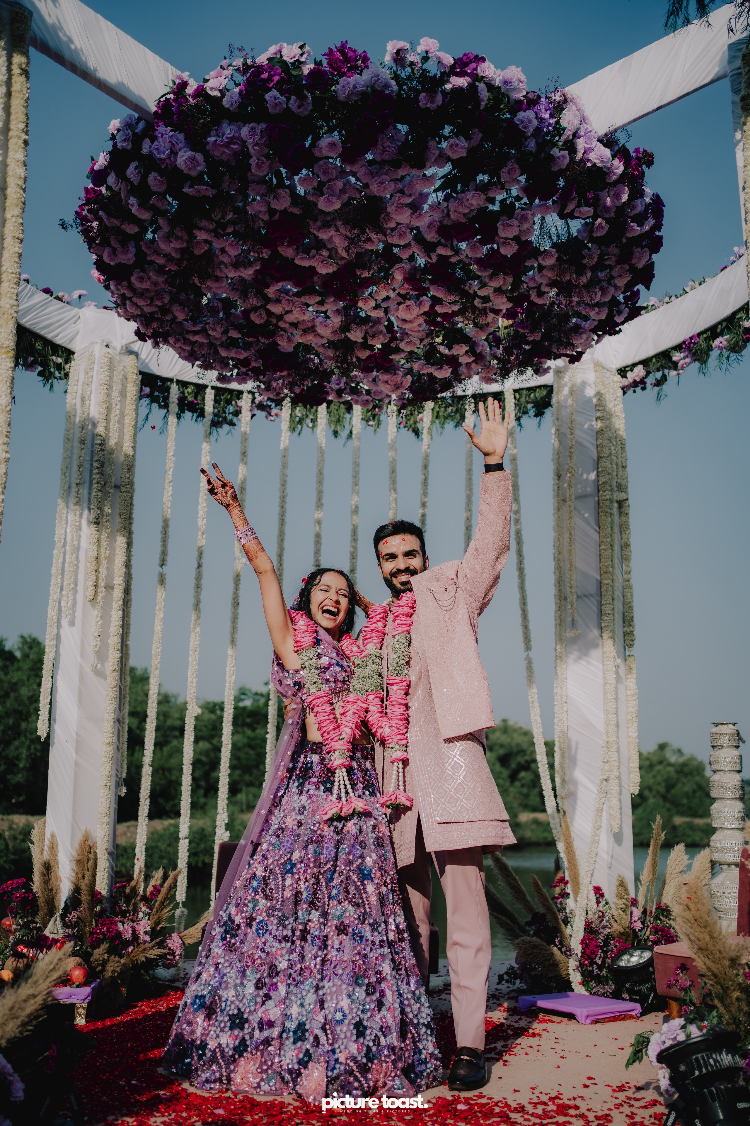 Varamala Ft. Barbie & Aneesh. Fine art Wedding Photographers in India & Canada