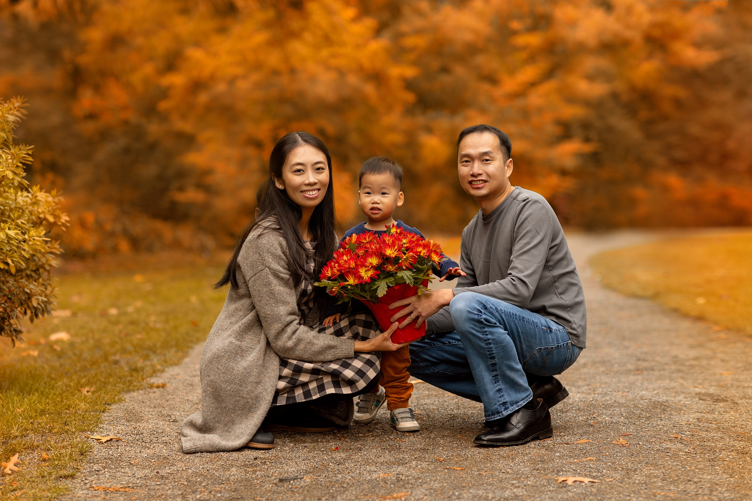 Cathy & Arthur with Marvel son. Wedding & family photography in Seattle area. Helen Michelle photographer