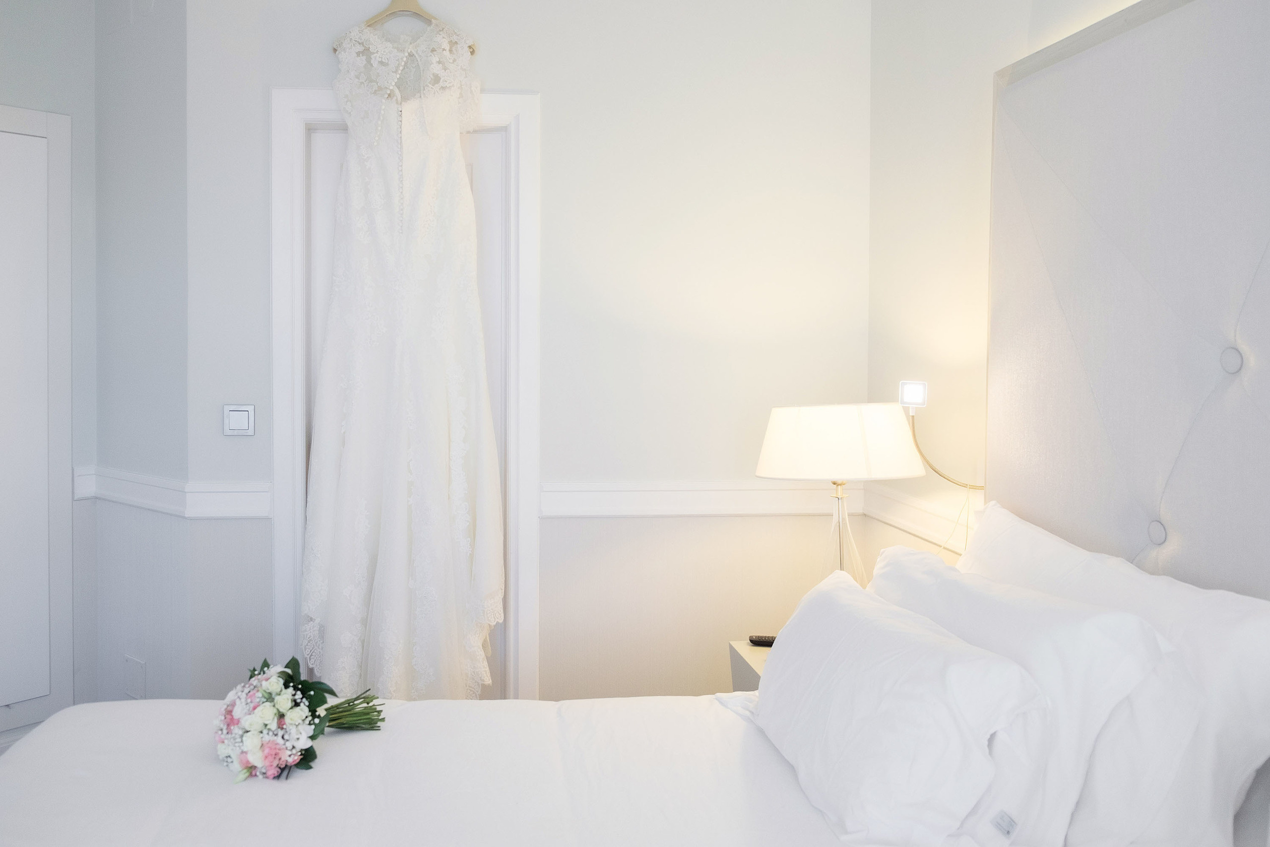 ramo y vestido novia