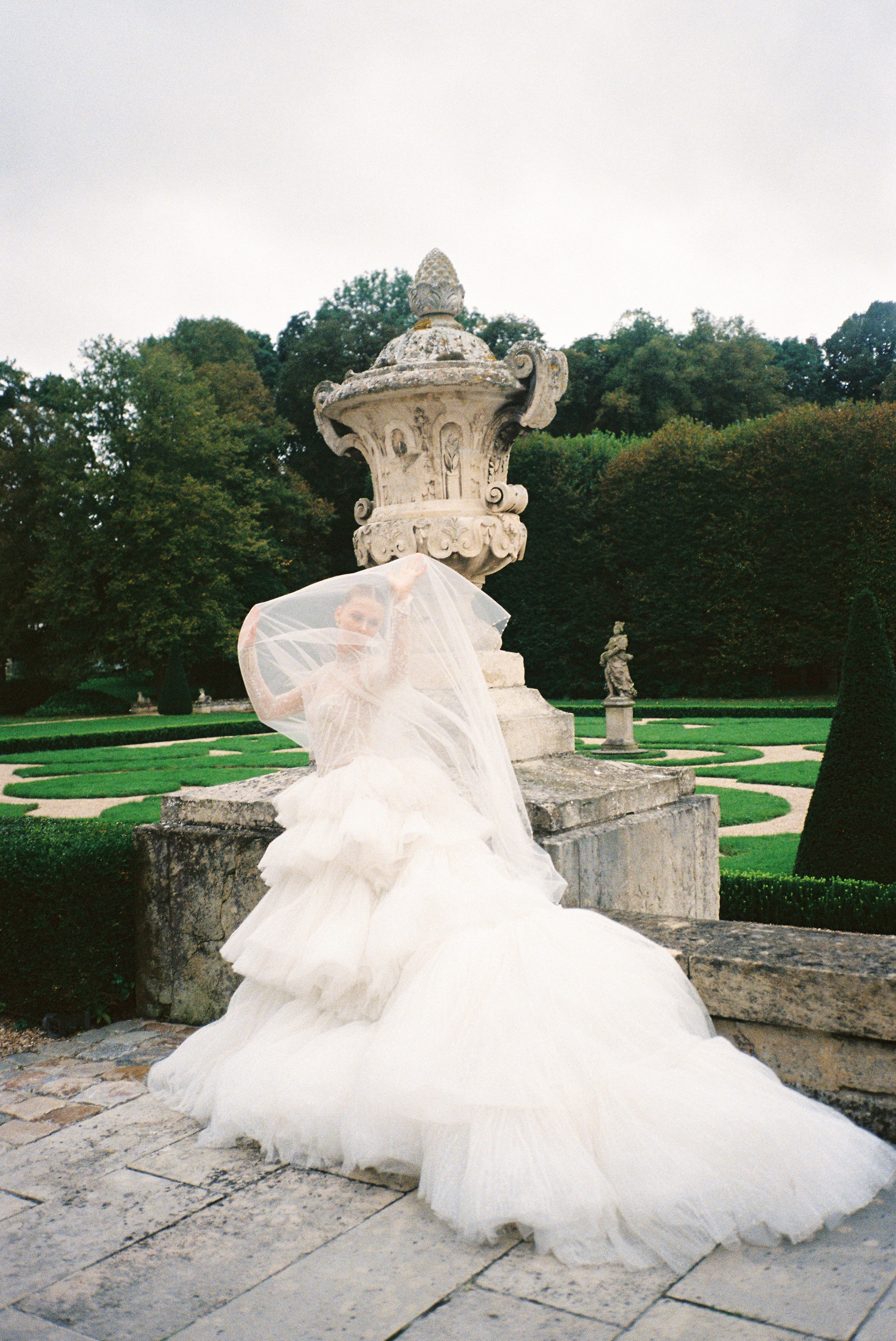 A luxury wedding at Chateau de Villette, just 40 minutes from Paris, captured entirely on film photography