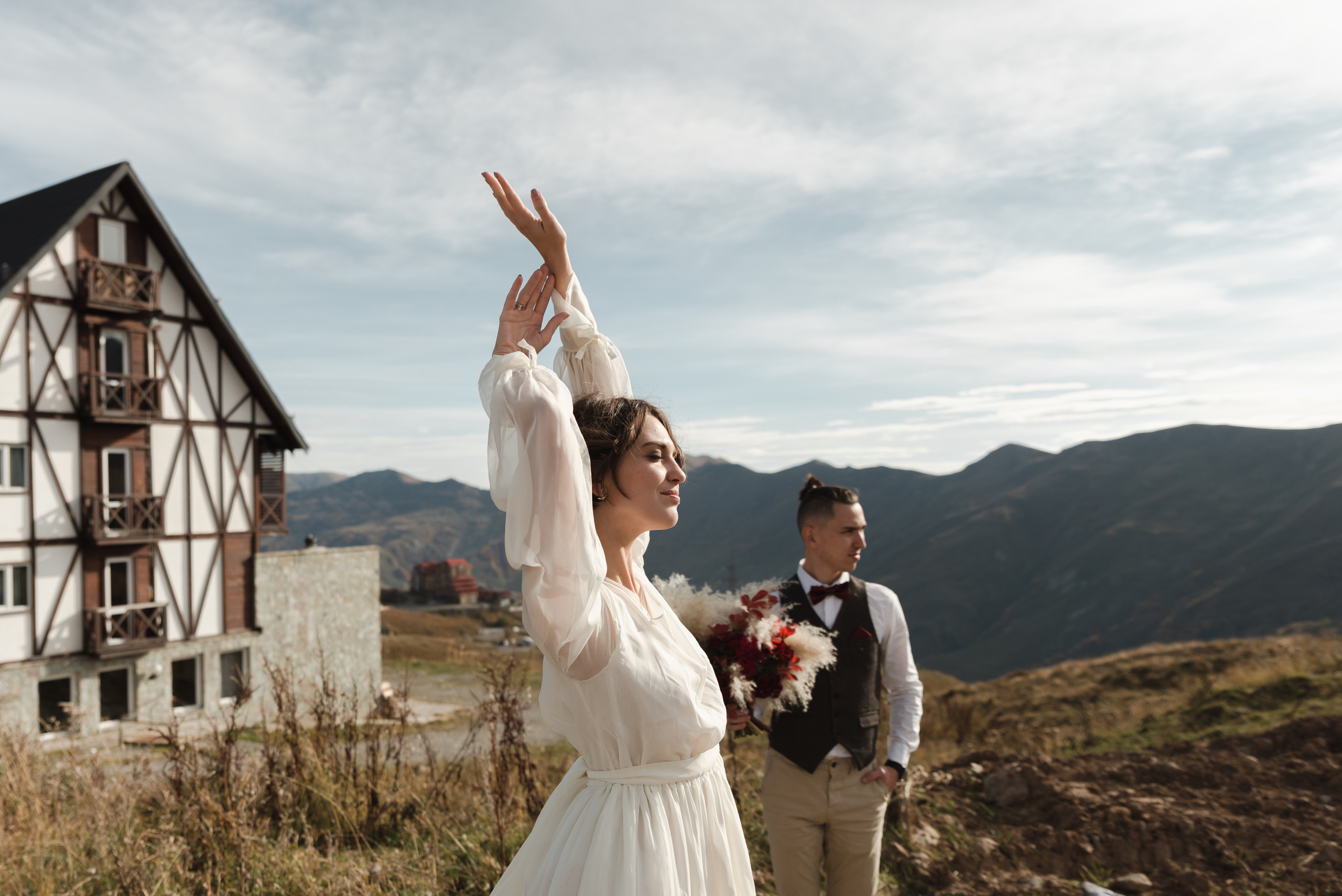 Wedding in Gudauri. Wedding photographer in Georgia, Tbilisi Arina Krasnikova