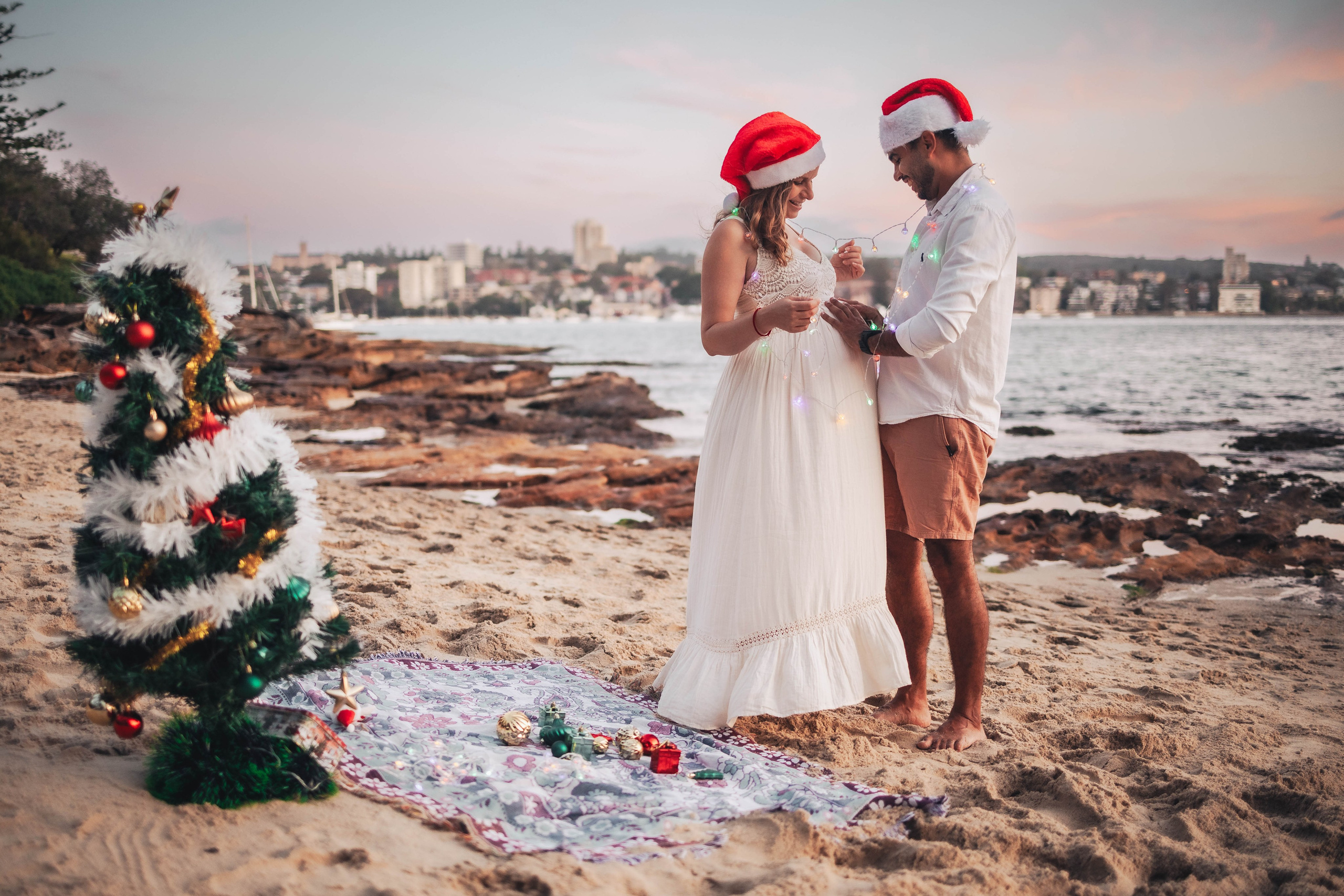 Heather + Tulio + Pregnant + Christmas. True Story Photography