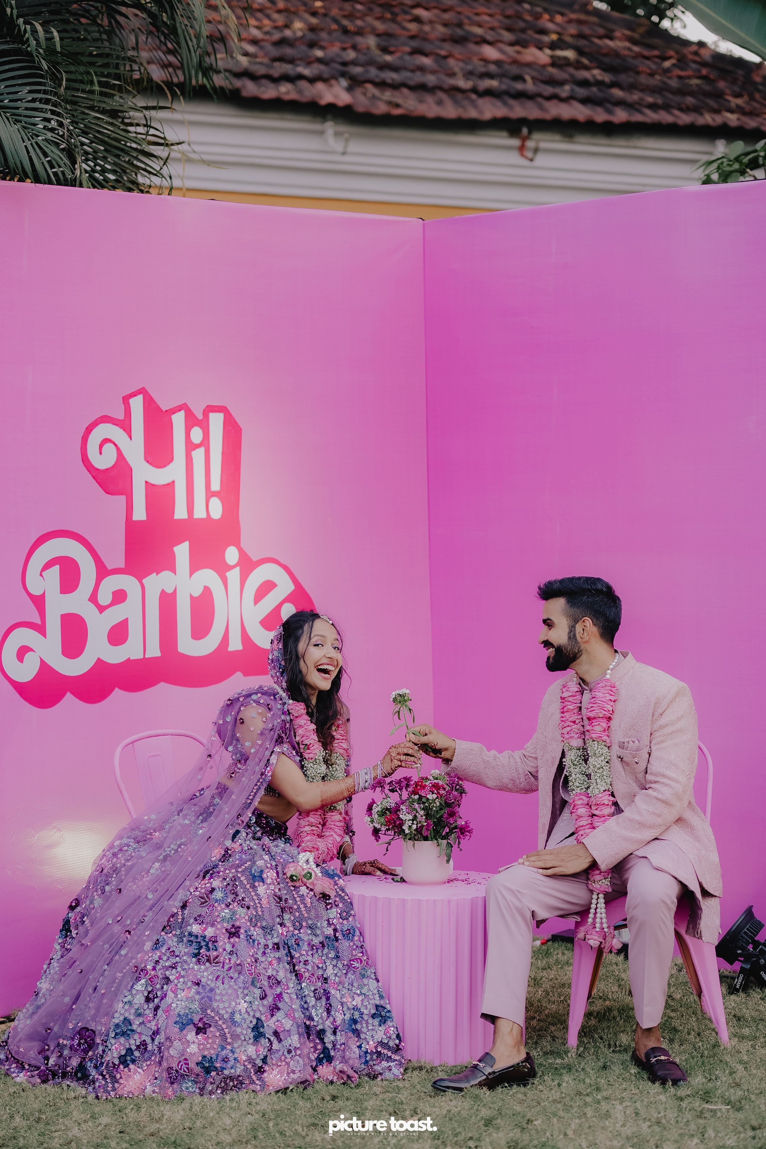 Varamala Ft. Barbie & Aneesh. Fine art Wedding Photographers in India & Canada