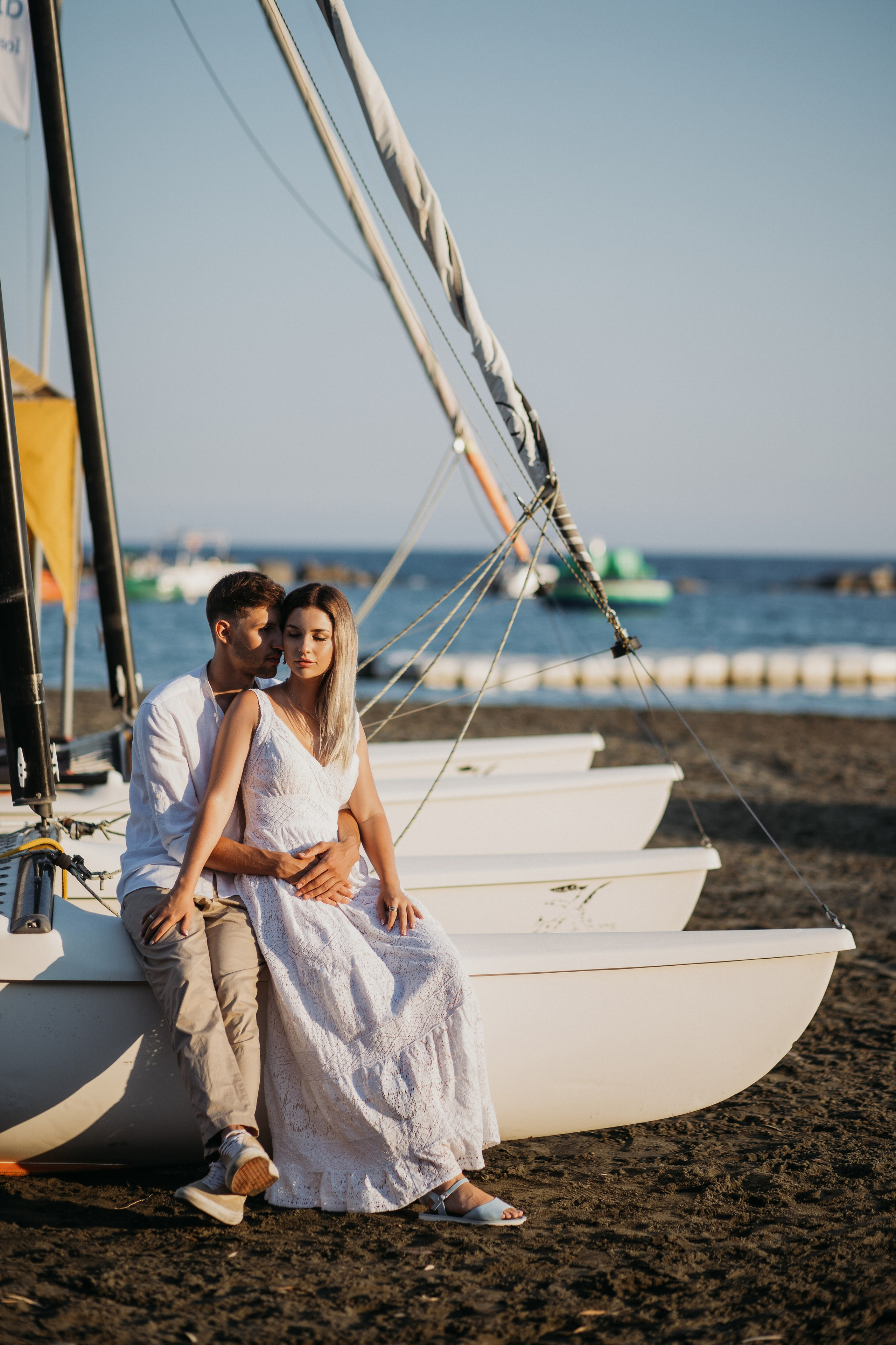 Lovely Young Couple Captured on a Beach Walk Near Limassol | Katya Chu Photography. Photographer in Barcelona capturing unique stories | Kate Chumak