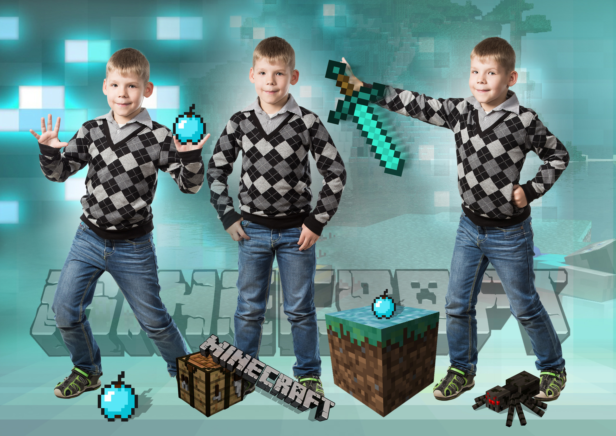 Фотомонтаж. Family, children, school photographer in Narva, Zoja Hussainova