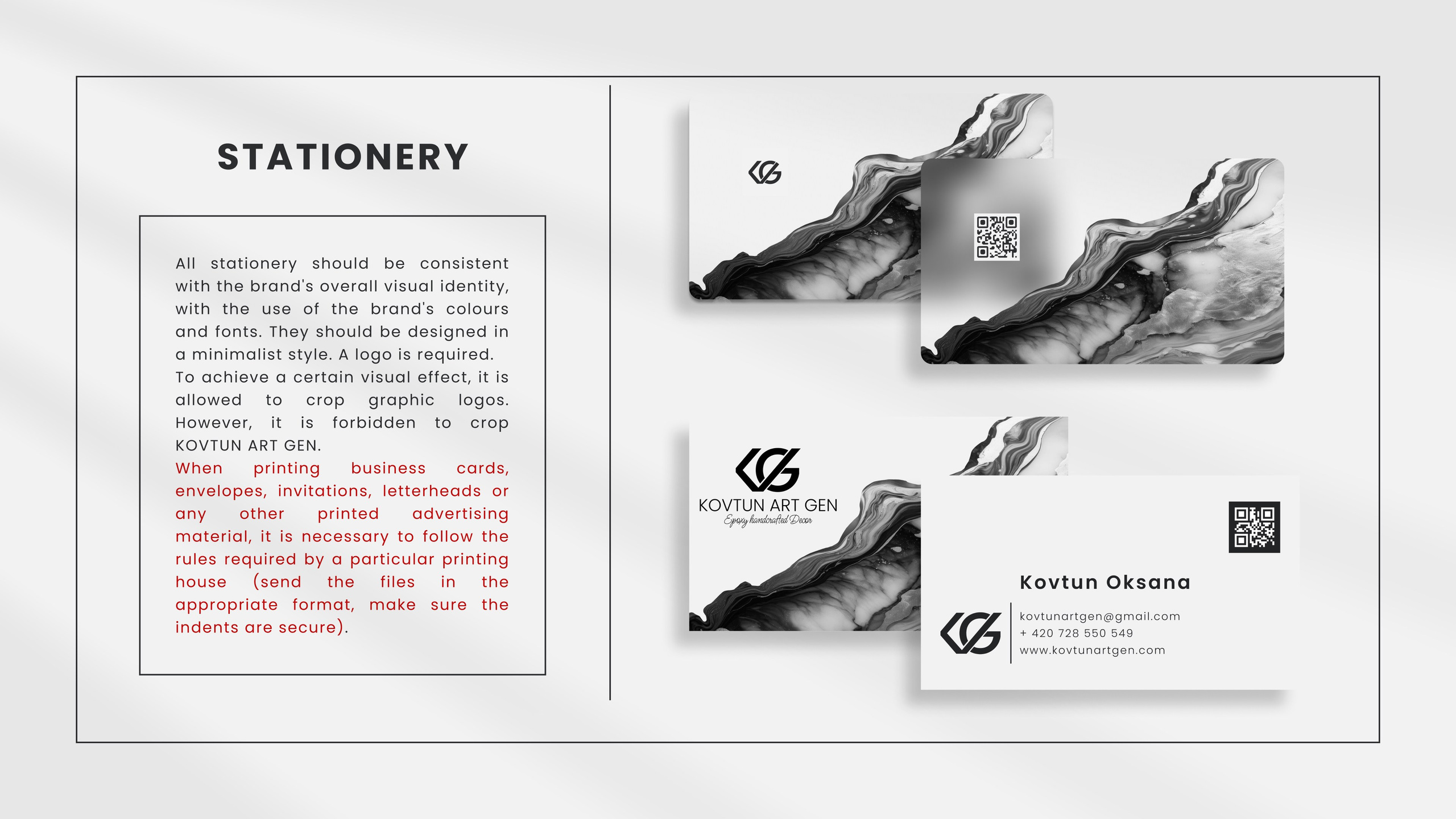 Brandbook “Kovtun Art Gen”. Vasyl Grygorchuk: Photography & Graphic Design