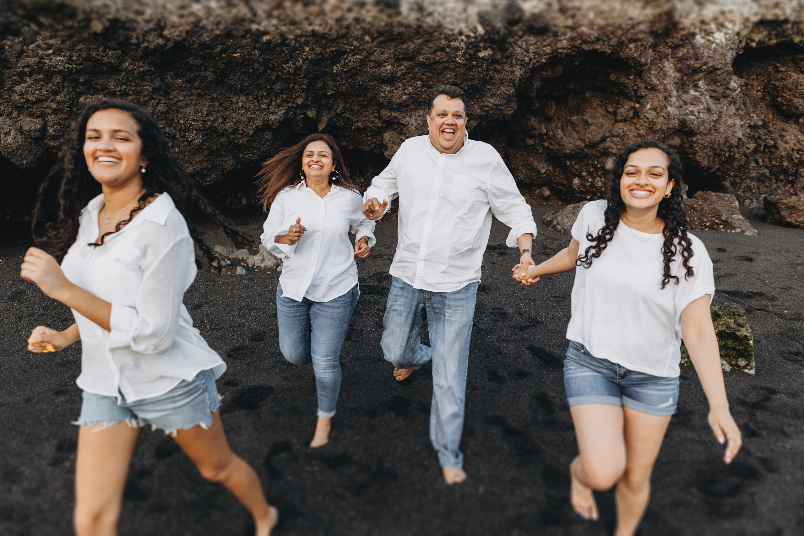 Family at the beach enjoying the photography