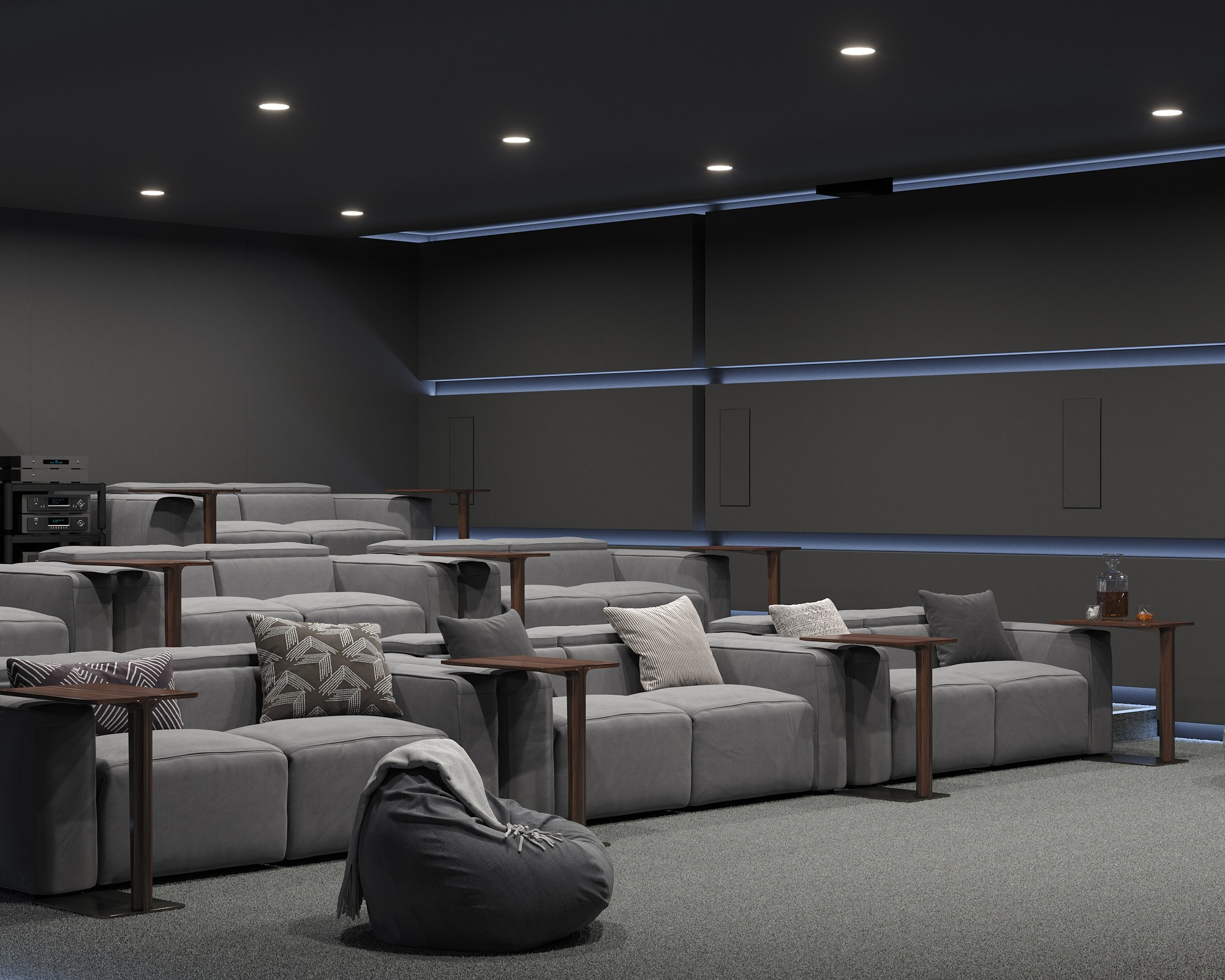 Зал кинотеатра в частном доме. ROMAN VISUAL| СОЗДАНИЕ ВЫСОКОКАЧЕСТВЕННОЙ 3D-ВИЗУАЛИЗАЦИИ