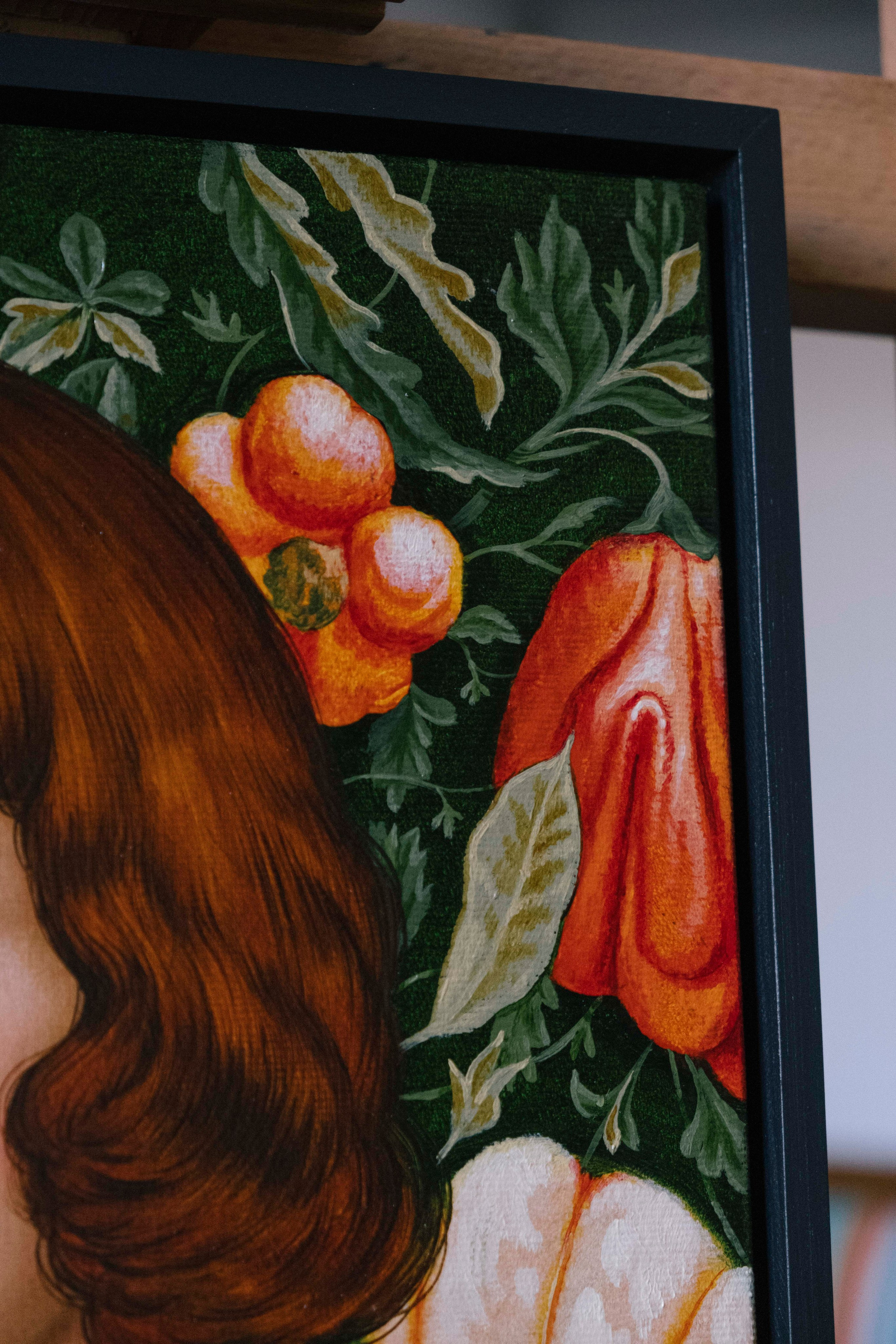 Portrait on a Background of Fruits. ELEN BEZHEN