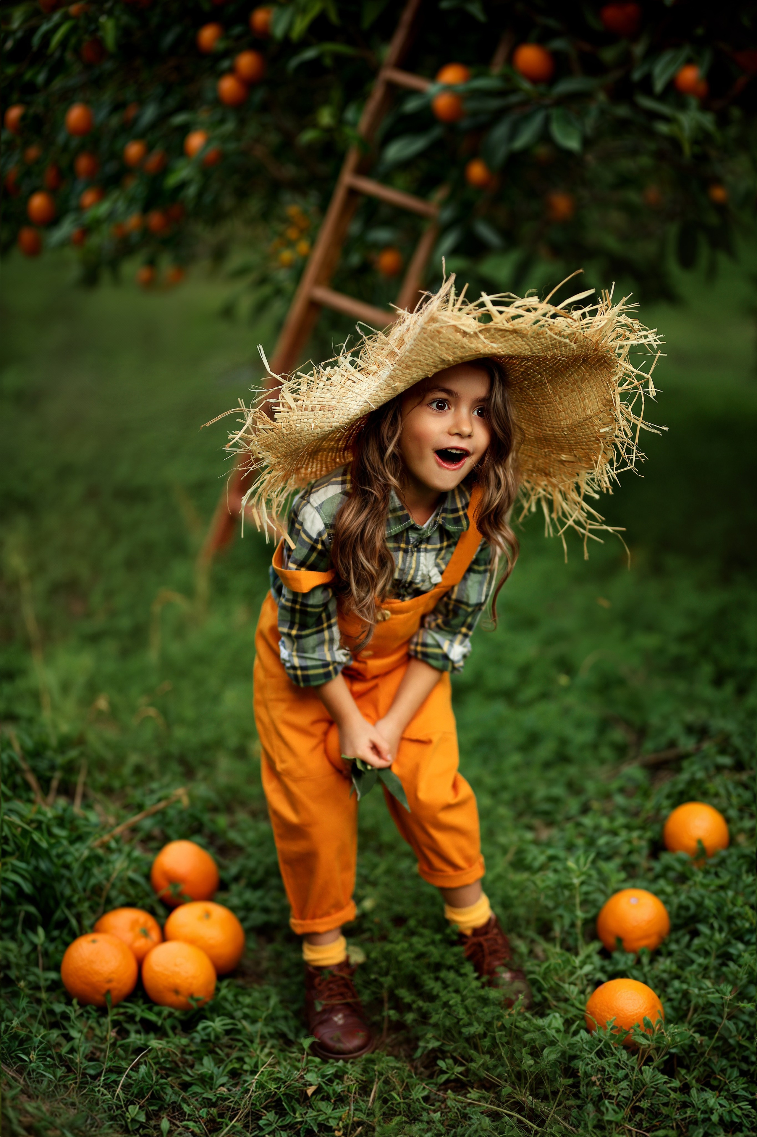 Photoshooting in orange garden. Photographer in Turkey, Antalya, Kemer, Belek, Side, Kas, Fethiye