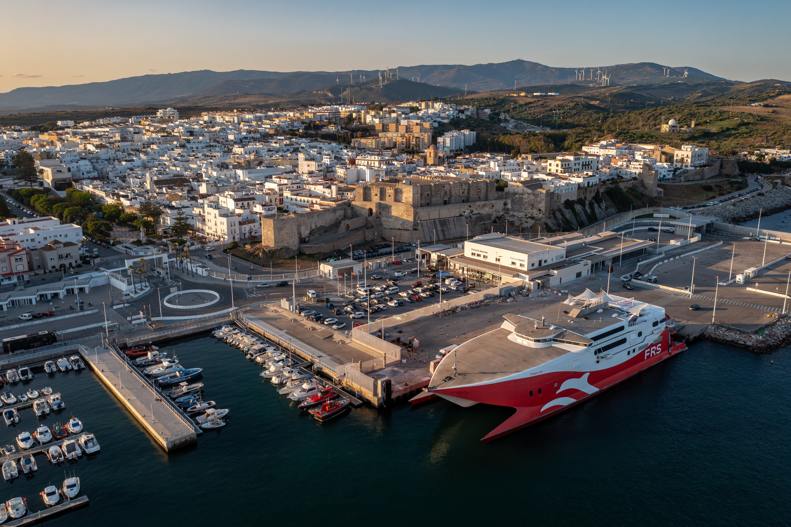 Stunning aerial architecture photography of Tarifa by Marbella real estate photographer
