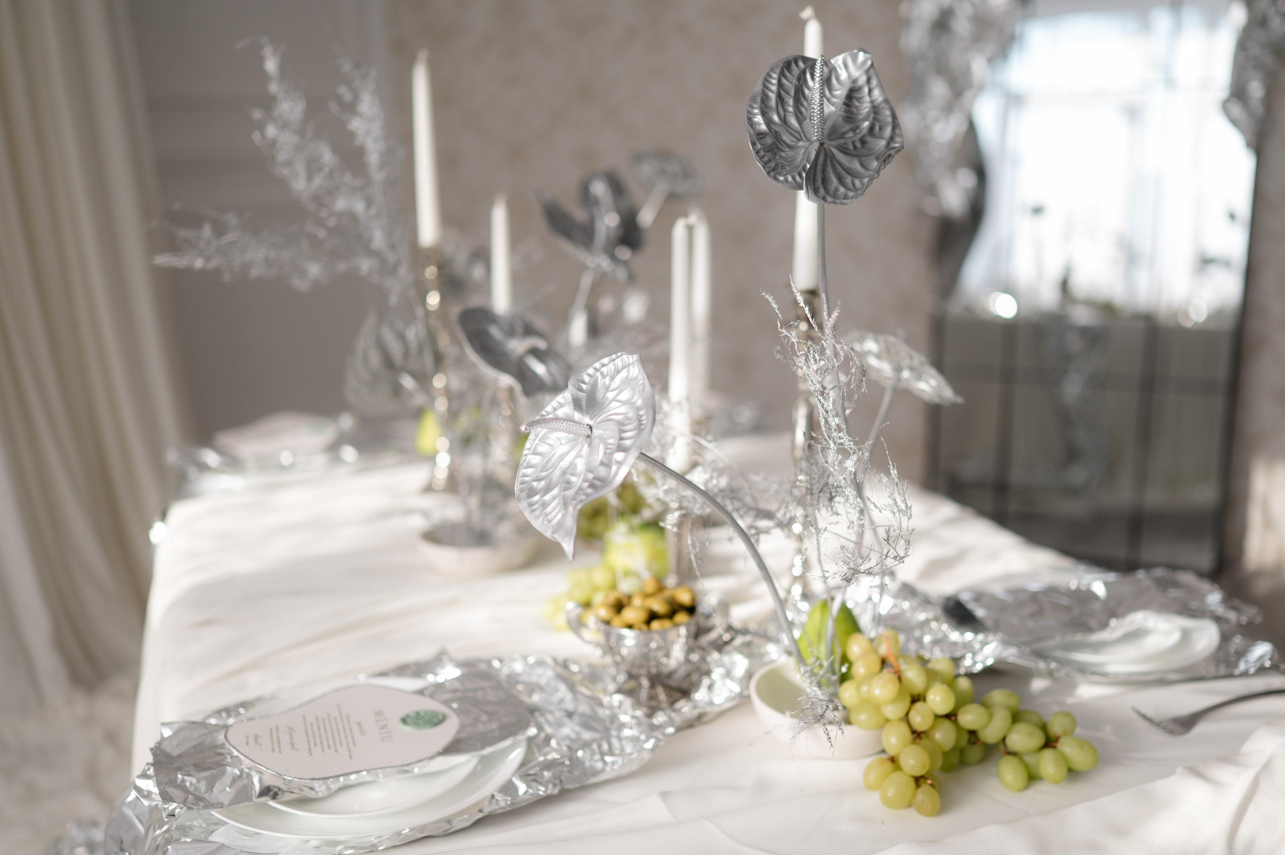 Bride with a concept silver Chrome. Alexandra Hanu Photographer