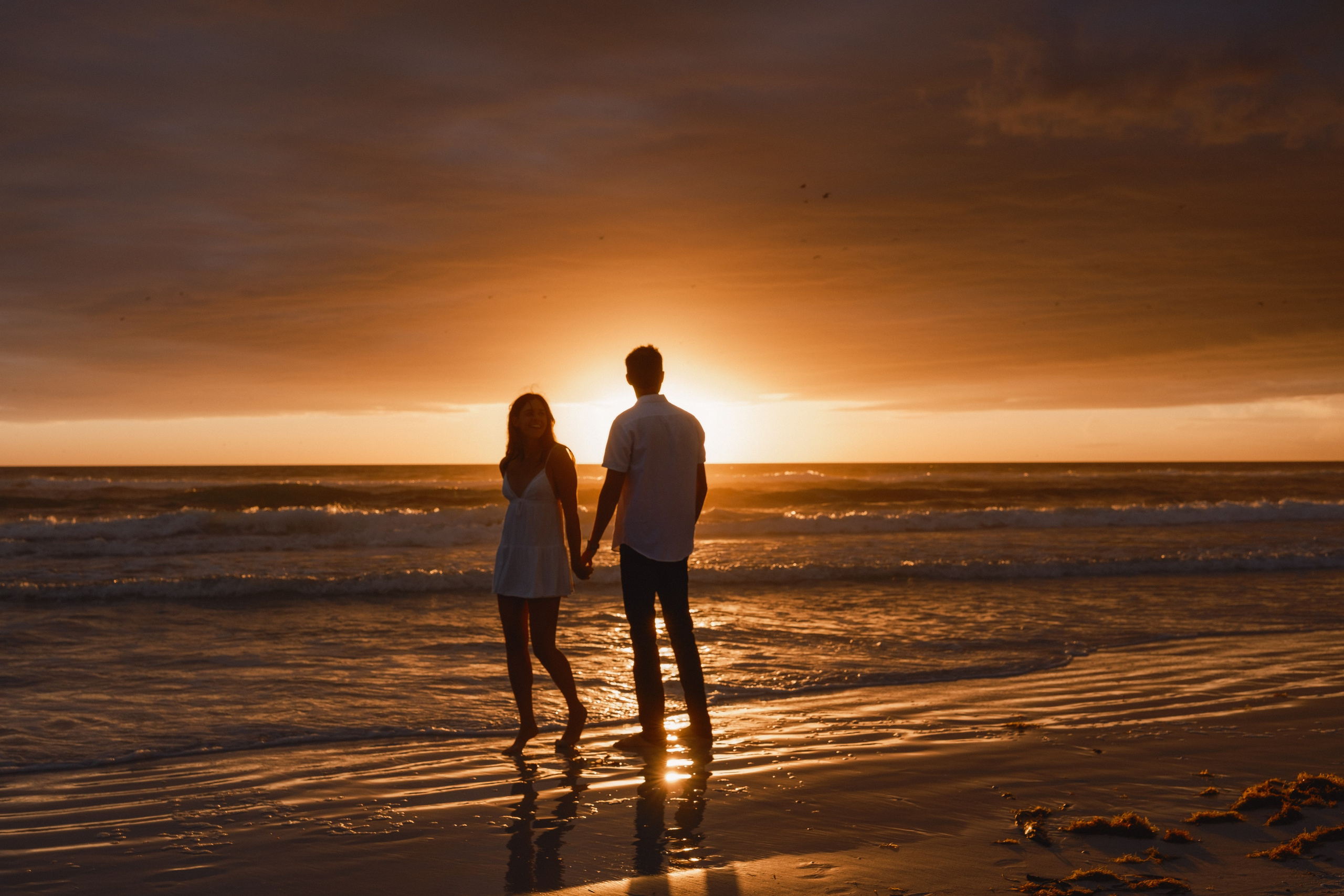 Engagement sunset photoshoot on the beach in Sarasota Florida