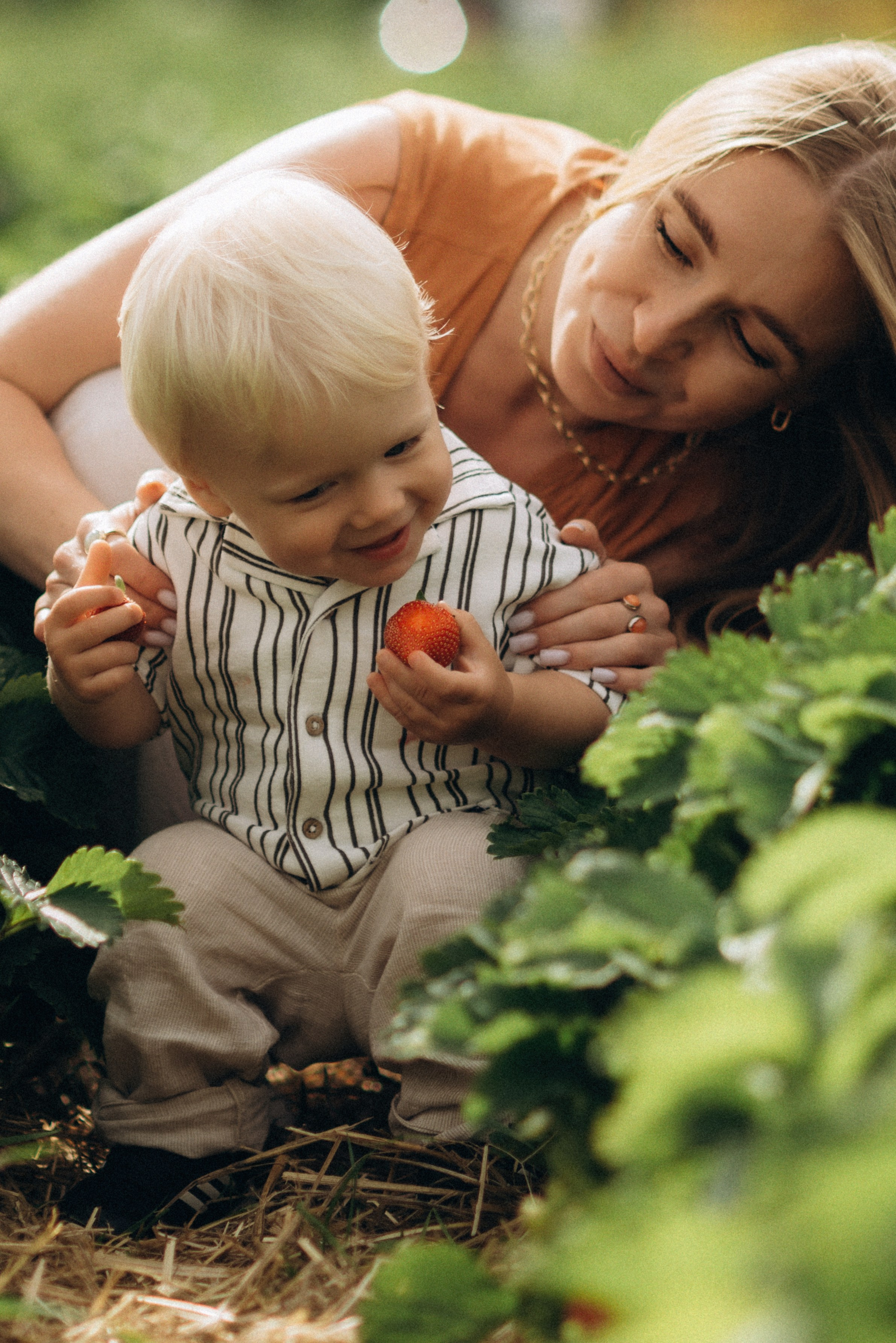 Семейная фотосессия в клубнике. Семейный фотограф Лейпциг, Германия