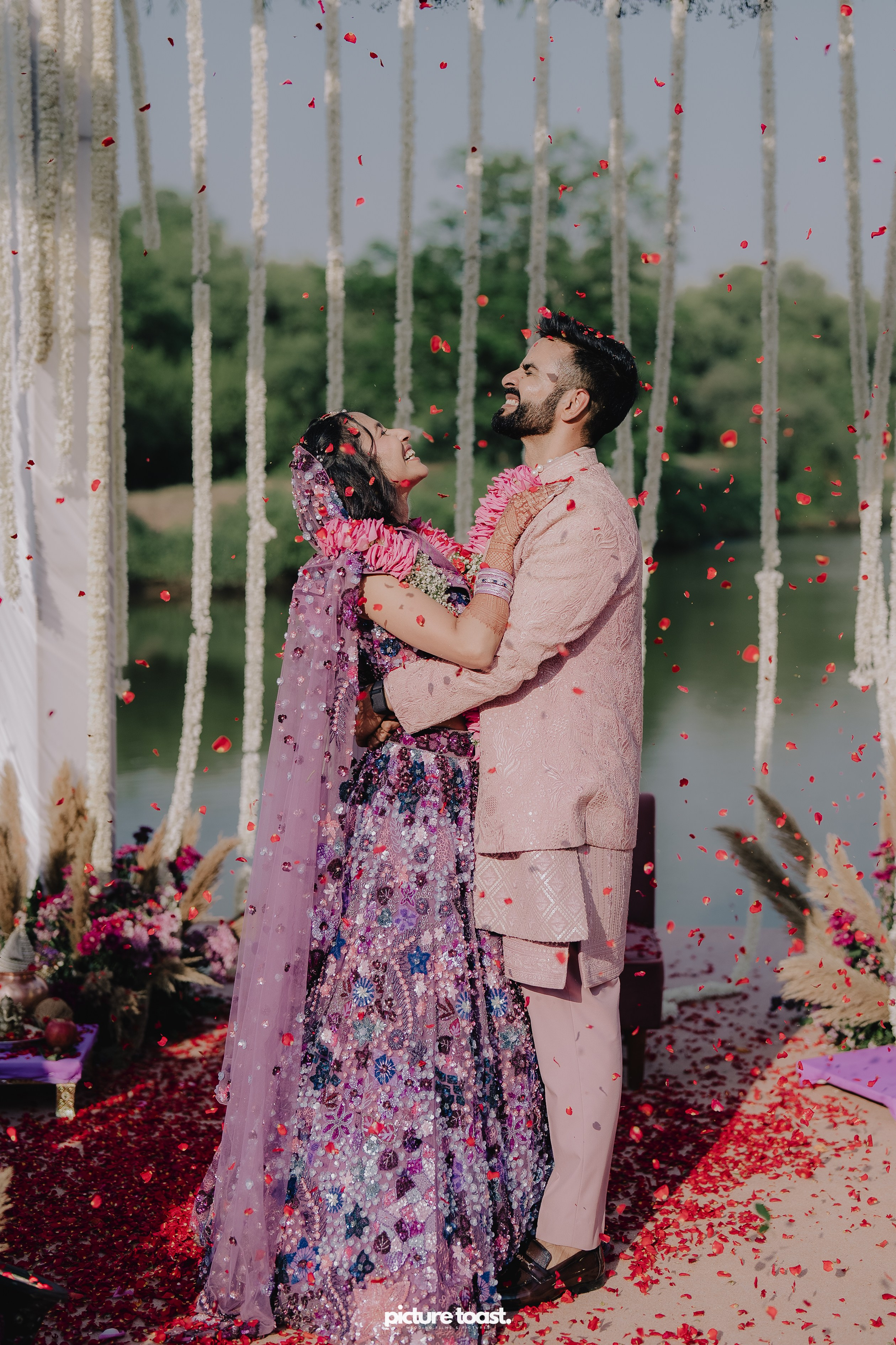 Varamala Ft. Barbie & Aneesh. Fine art Wedding Photographers in India & Canada