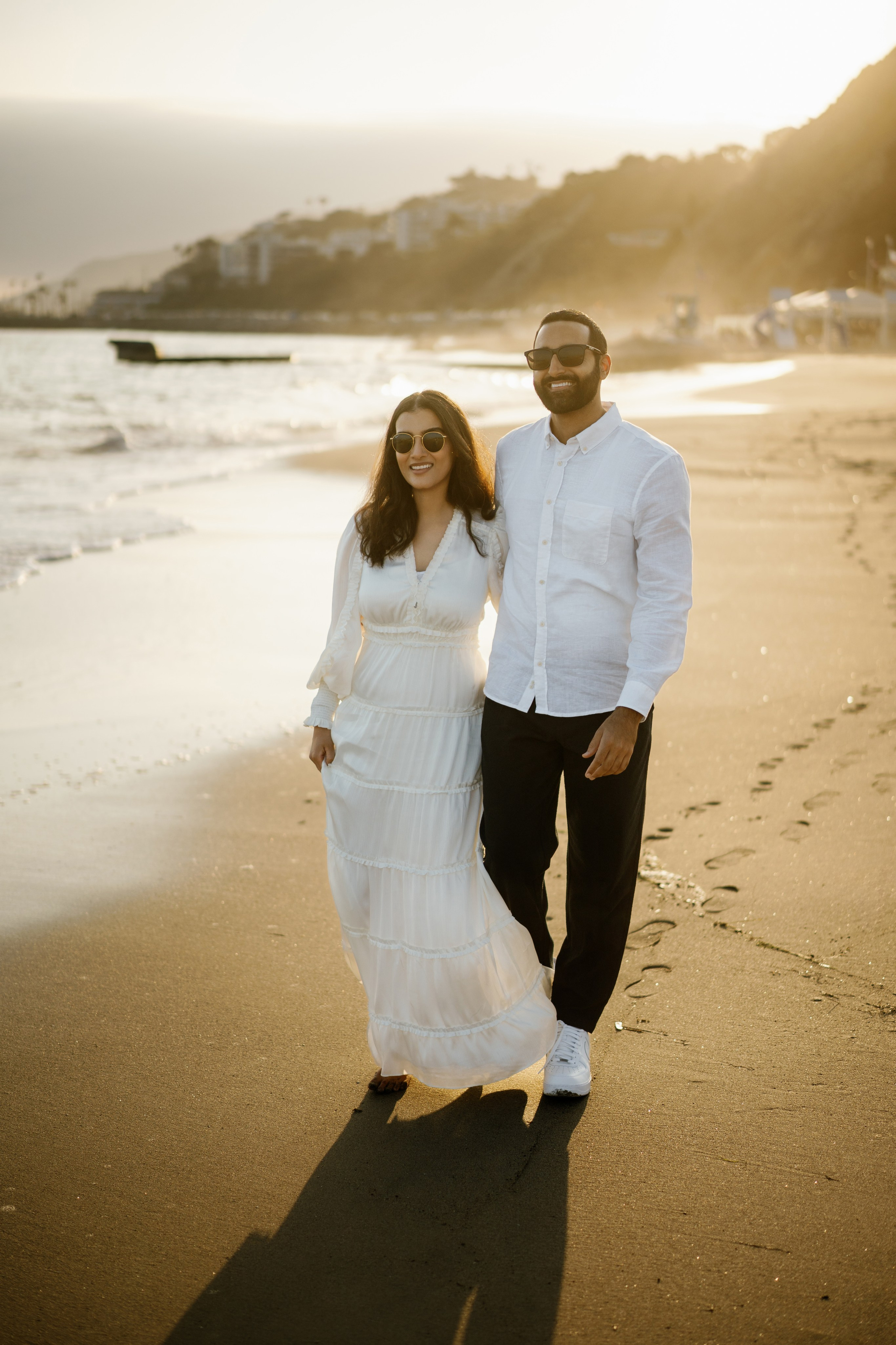 Santa Monica Sunset Engagement Photoshoot. Wedding Photography & Videography Team in California, Los Angeles, San Francisco, San Diego and Travel