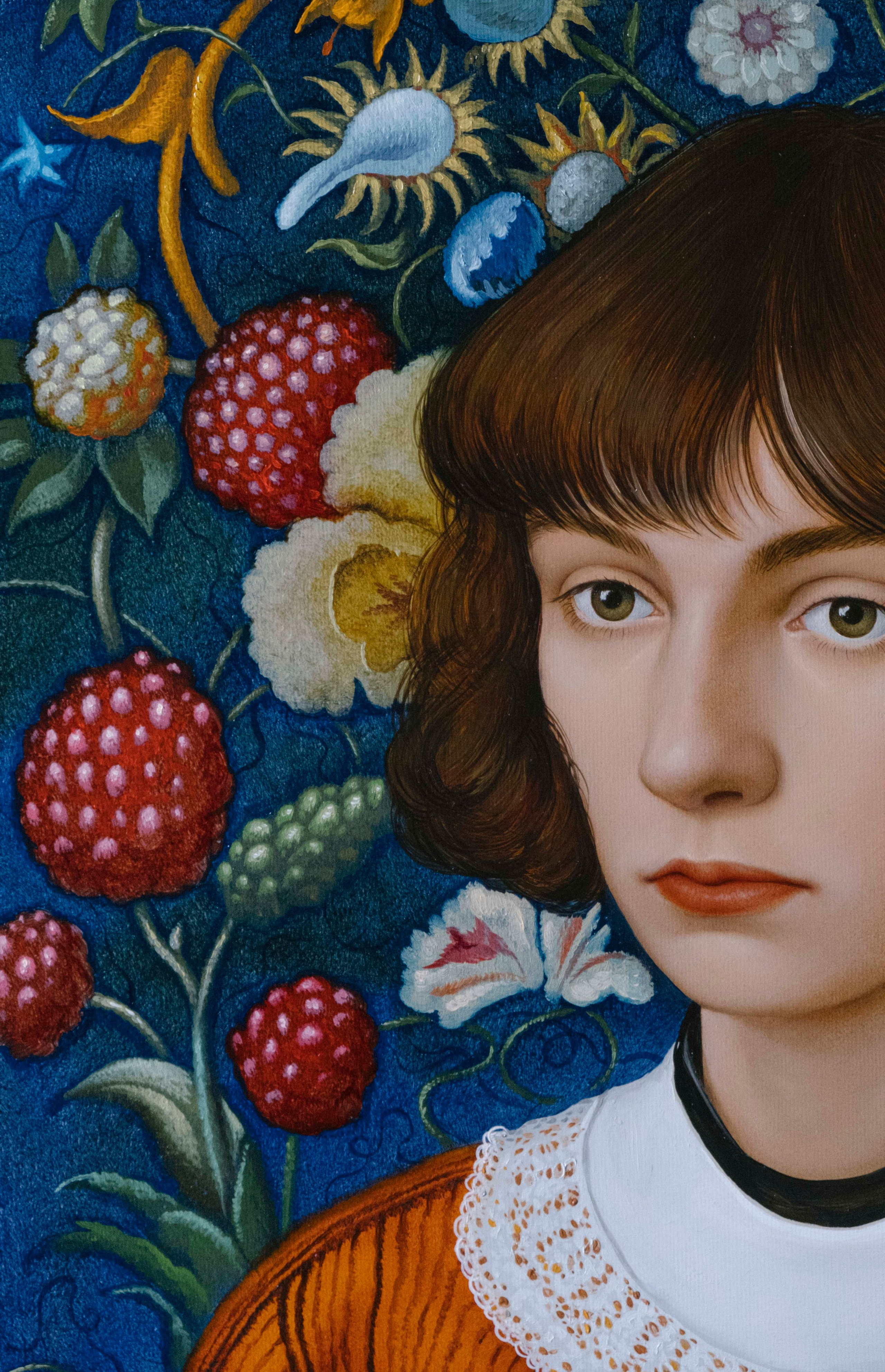 Portrait on a Blue Background. ELEN BEZHEN