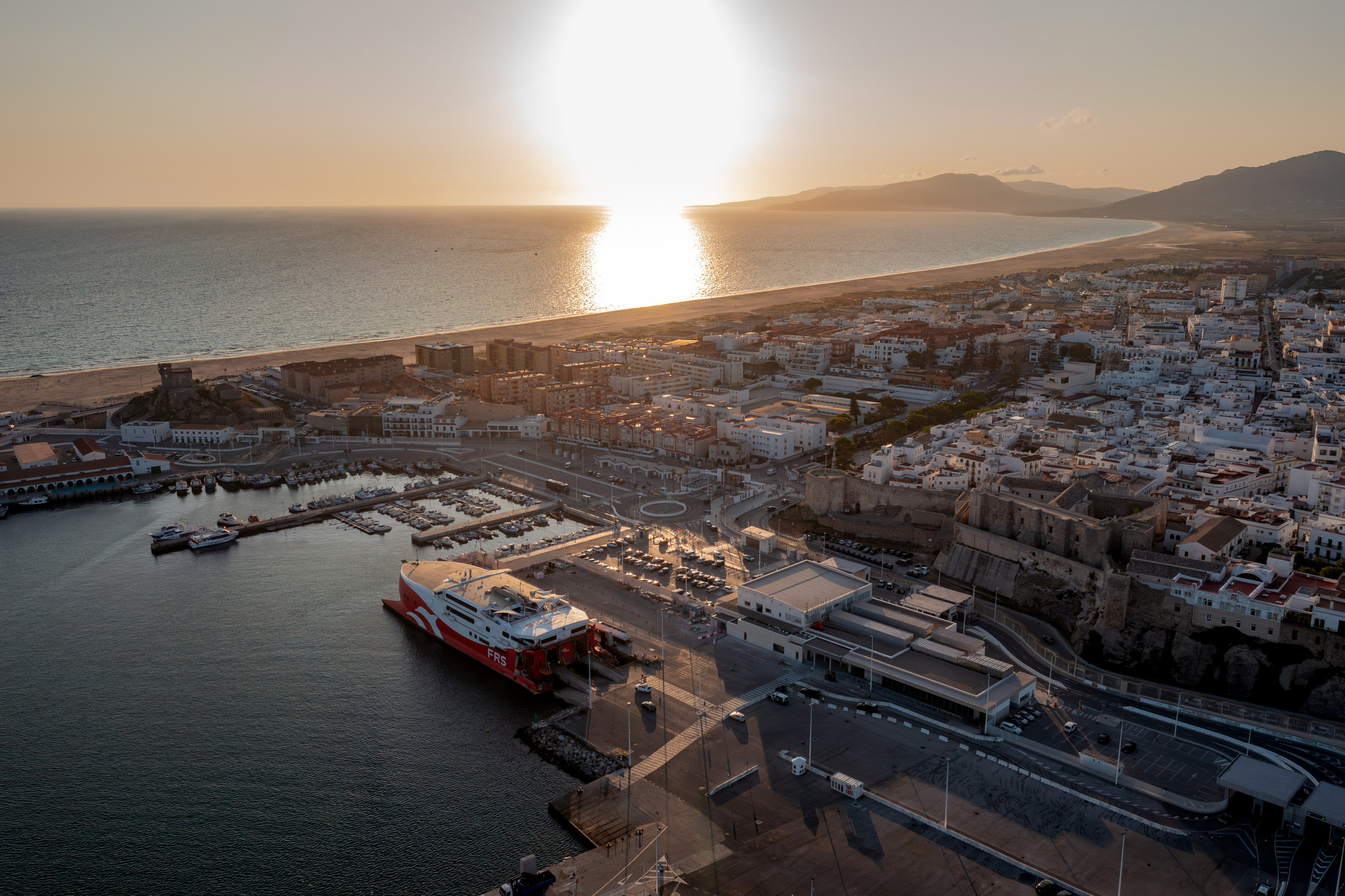 Aerial view of Tarifas coastline captured by Marbella drone photographer