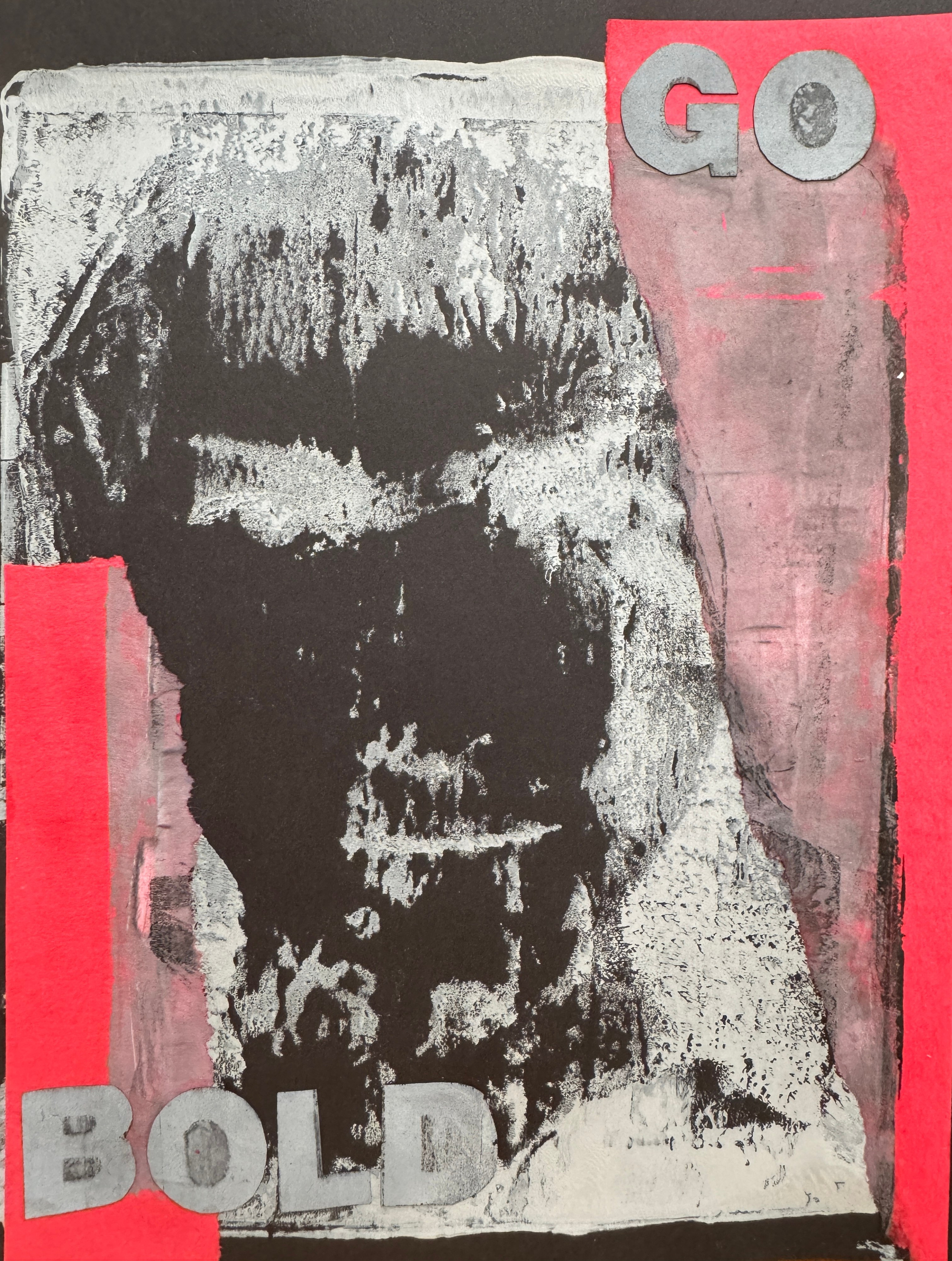 bold collage paper portrait face 