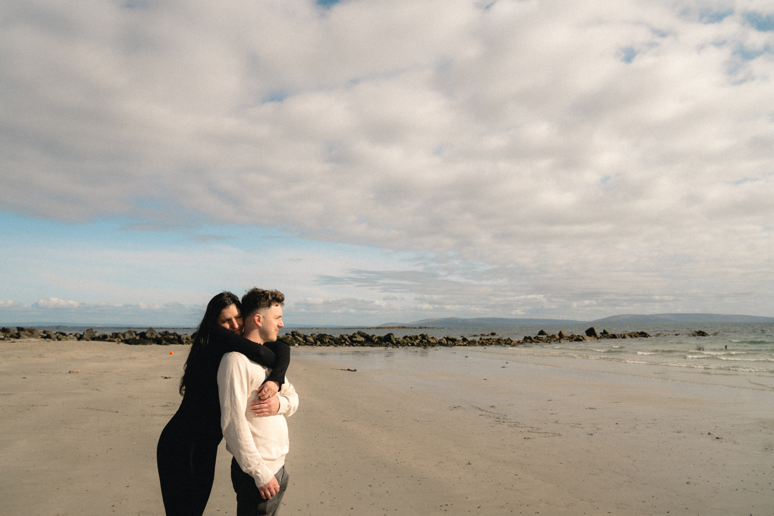 Proposal at Silverstrand Beach, co Galway. Wedding and family photographer Ireland