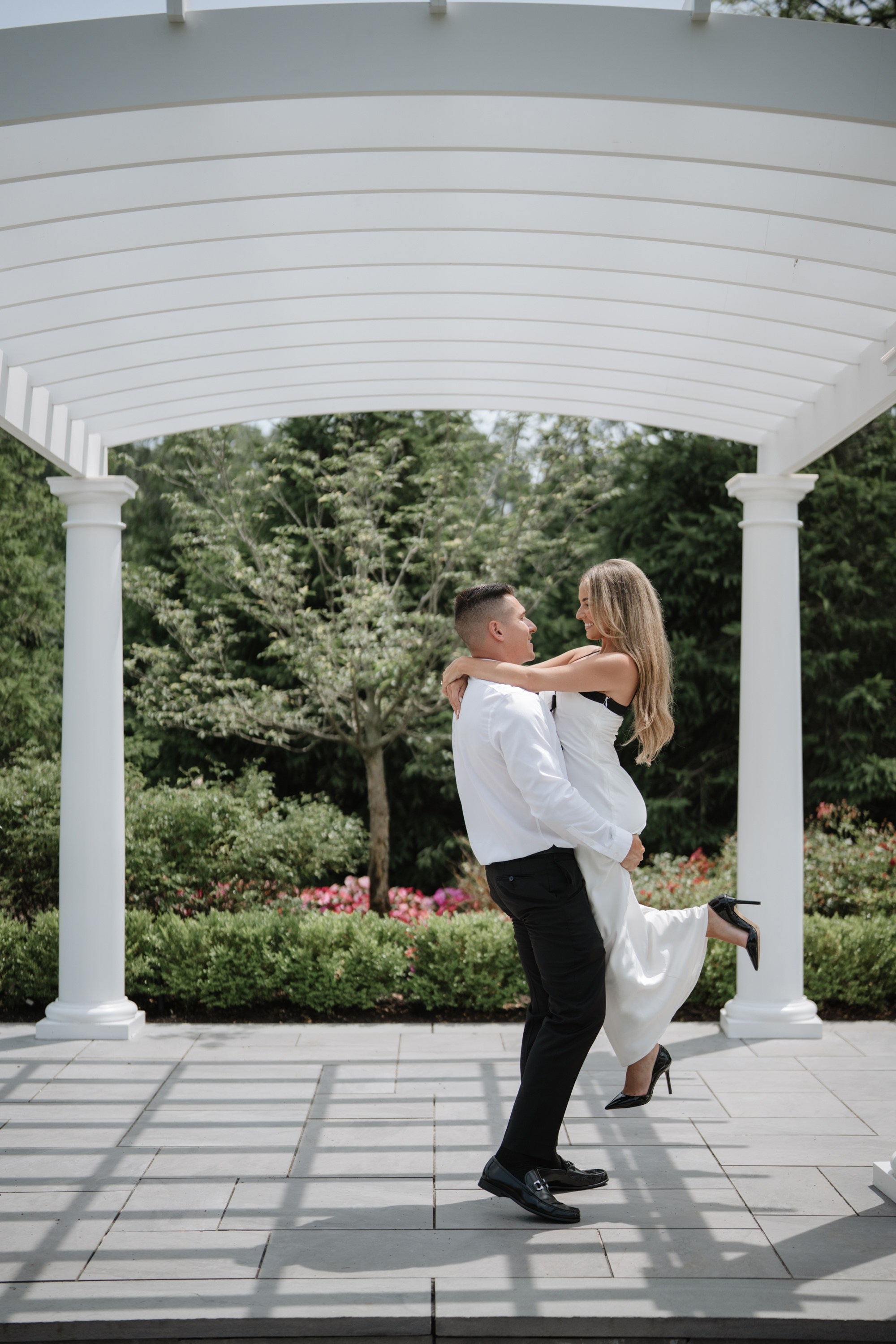 Engagement photo shoot at the hotel. Portrait and wedding photographer in New York