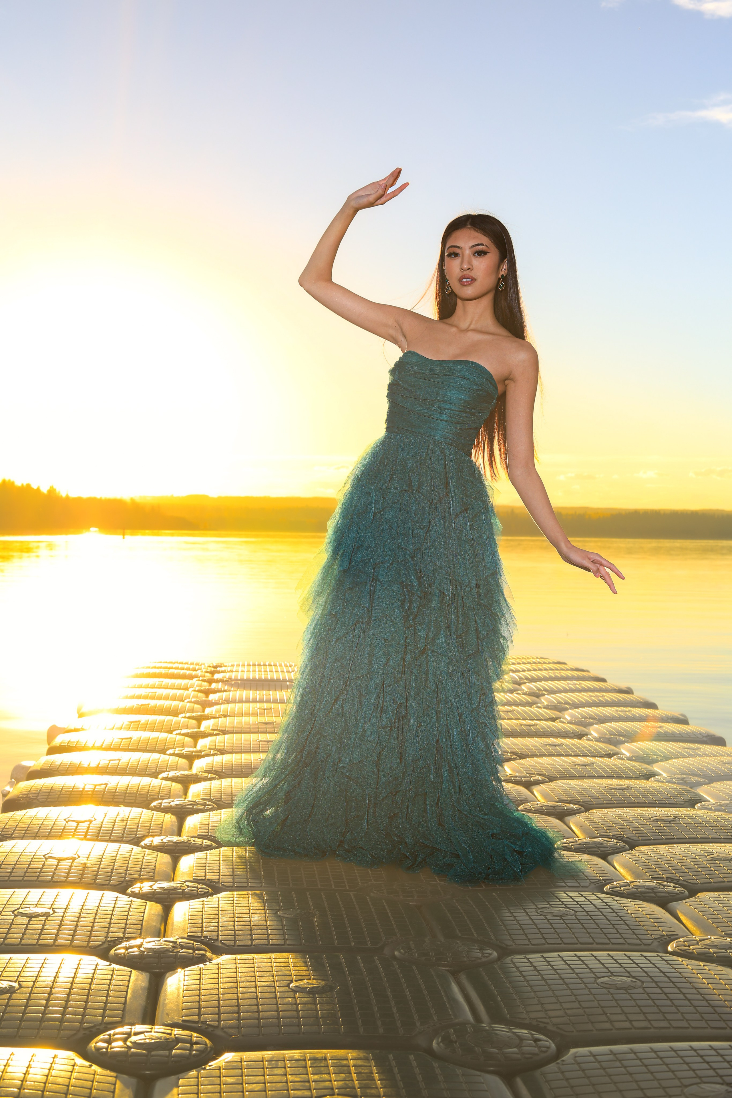 Golden Hour Glow: Lana Collantes’ Radiant Photoshoot. ProFly.club — Professional aerial filming in Calgary