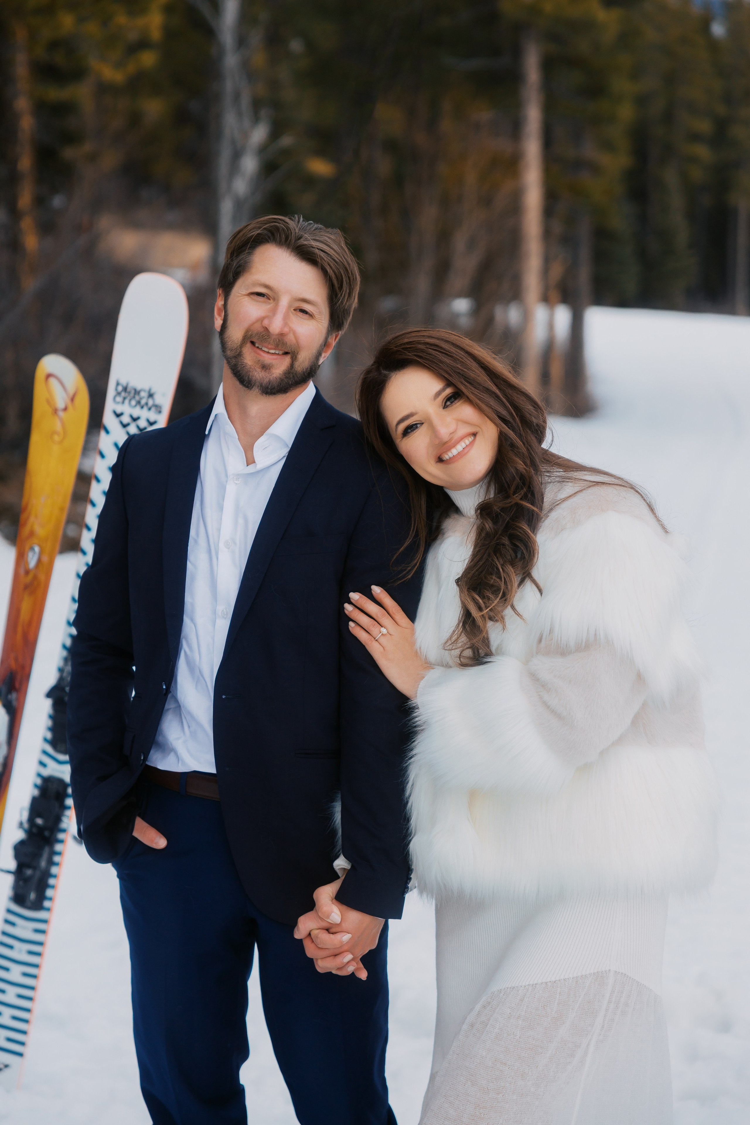 Ski engagement session. Home