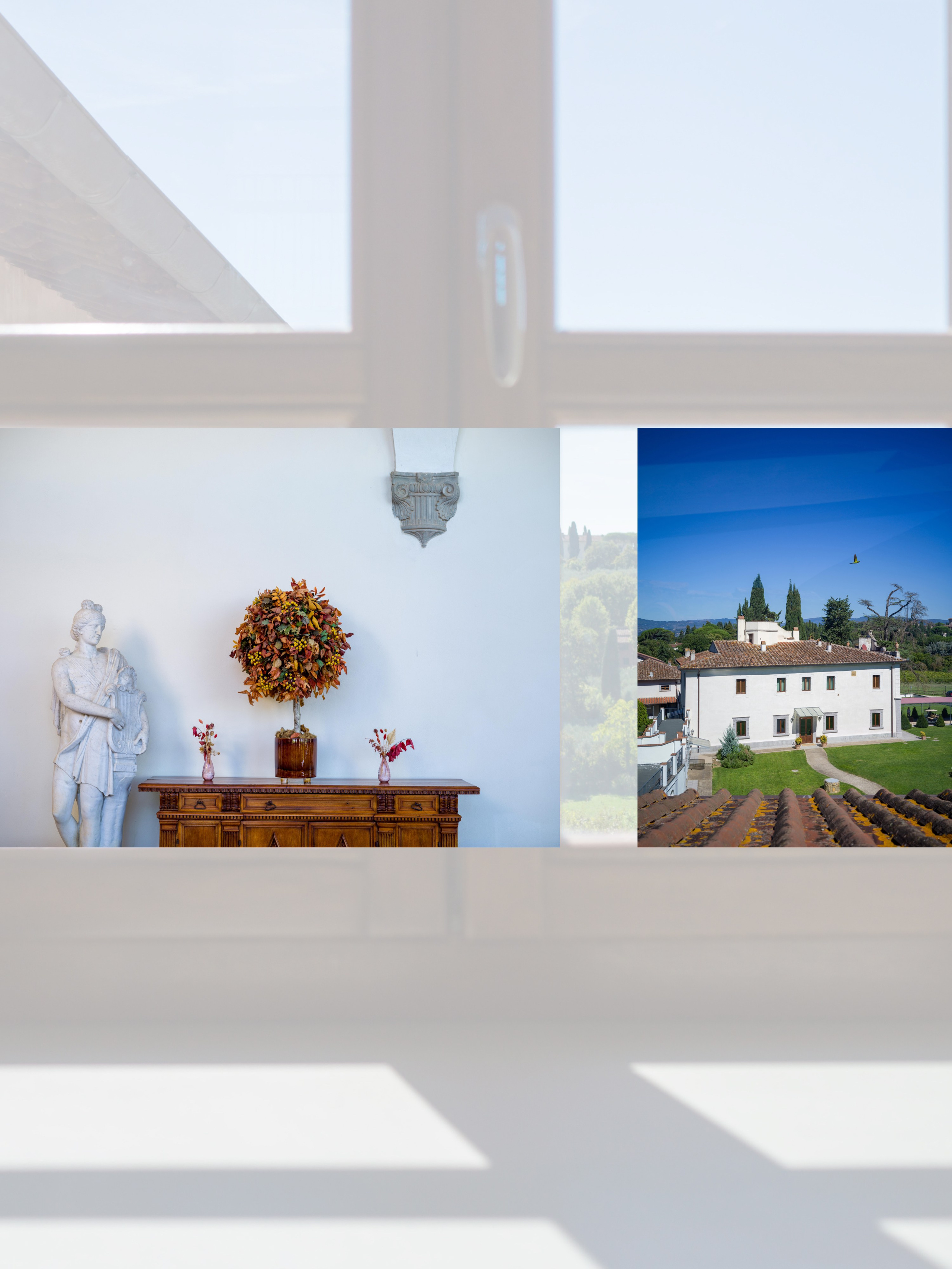 Wedding villa details in Florence on a wedding day