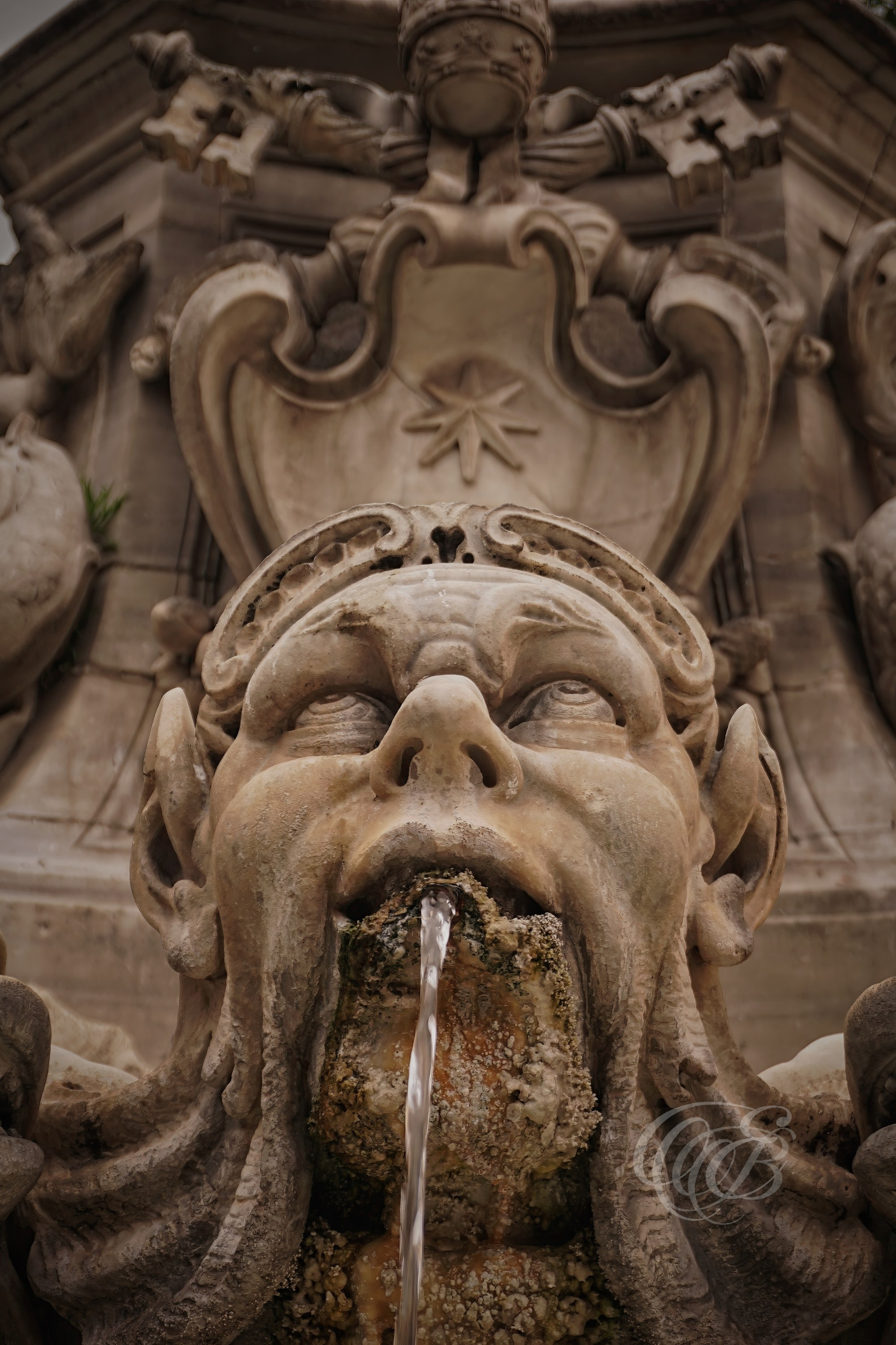 Rome Italy — Fontana del Pantheon — Eduardo Bartoli Fine Art Photography — Close-up photograph of sculptures on the Fontana del Pantheon in Rome, Italy — photography by Eduardo Bartoli.