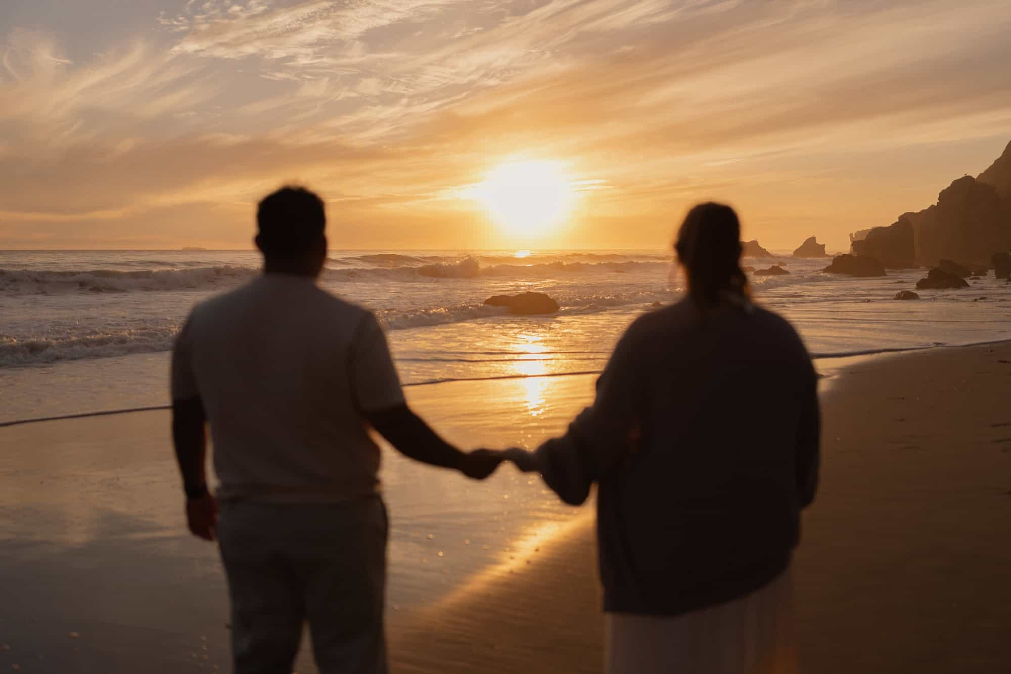 El Matador engagement photo. Cinematic Wedding & Elopement Photography in Los Angeles | Inspired by Indie Film & Real Life